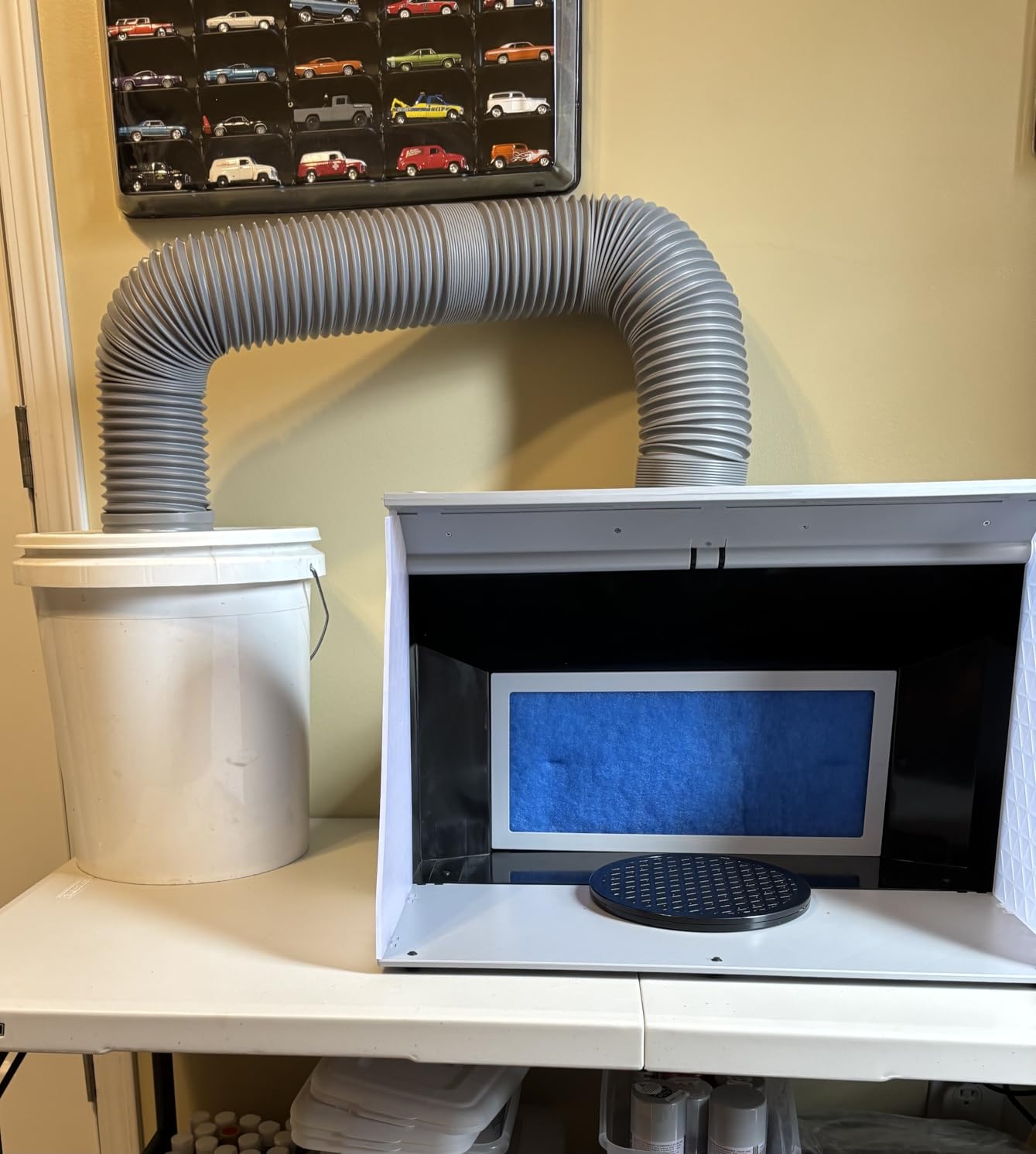 VEVOR Airbrush Spray Booth, Portable Hobby Airbrush Paint Spray Booth Kit with LED Lights, Exhaust Fan and Exhaust Extension Hose, Airbrush Paint Booth for Painting Models, Arts, Crafts, Cakes customer photo 1