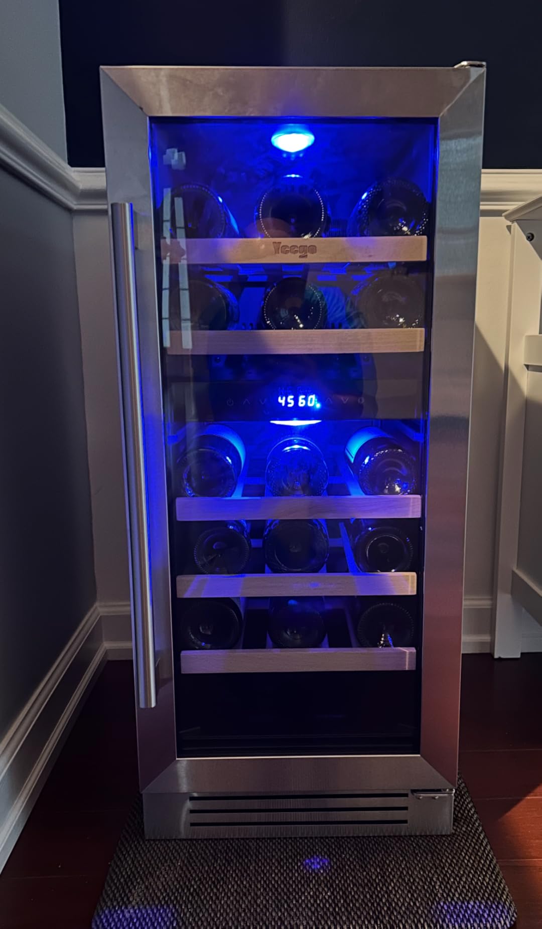 Yeego Wine Fridge Cooler - 15 Inch Wine Fridge Hold 33 Bottles, 40-65°F Wine Refrigerator Glass Door, Built in, Freestanding Under Counter Fridge for Beer Soda Drink Home Bar Office customer photo 1