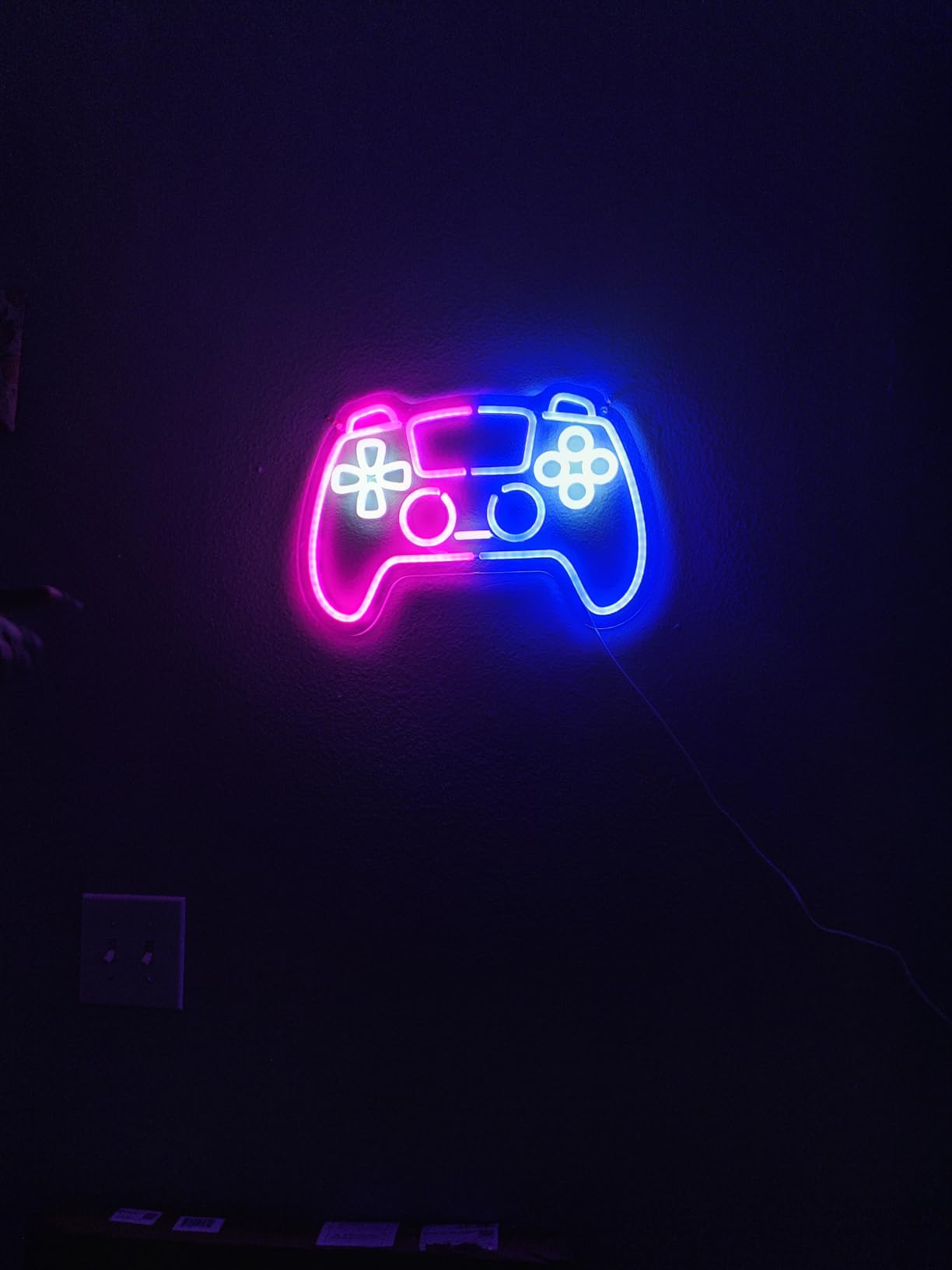 Smile Face Neon Sign, Wootfairy Led Neon Signs for Wall Decor, Dimmable Neon Light for Bedroom, Gaming Room, Kids Room, Bar Decoration, Yellow and Pink Light Up Signs customer photo 2