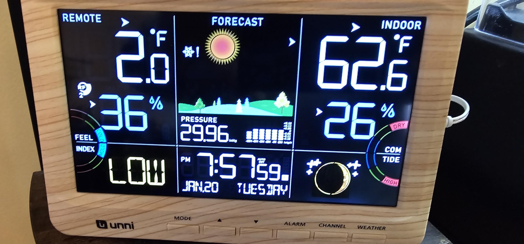 Weather Station Indoor Outdoor Thermometer Wireless, Home Atomic Clock with Large Constant Display, Inside Outside Temperature Humidity Monitor, Dew Heat Point, Barometer customer photo 1