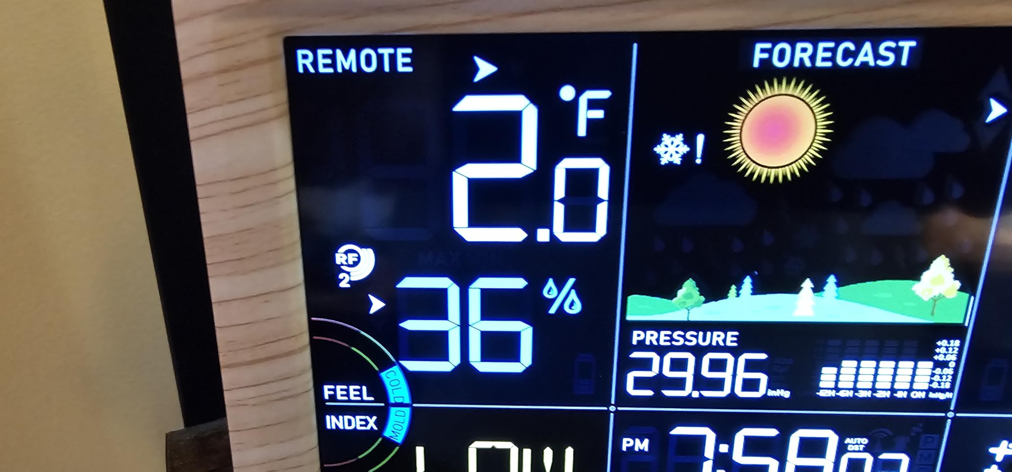 Weather Station Indoor Outdoor Thermometer Wireless, Home Atomic Clock with Large Constant Display, Inside Outside Temperature Humidity Monitor, Dew Heat Point, Barometer customer photo 2