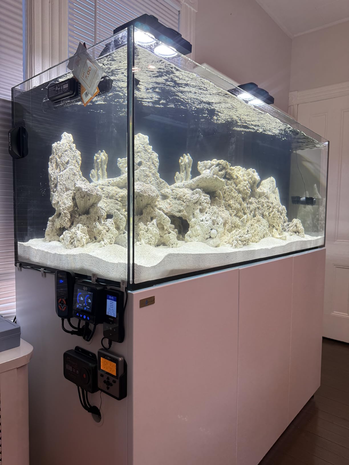Aqua Dream 185 Gallon Coral Reef Fish Tank - Ultra Clear Glass Saltwater Aquarium with LED Lights, Pump, Filter Media, Cabinet, 41 Gallon Sump Filtration - Black customer photo 1