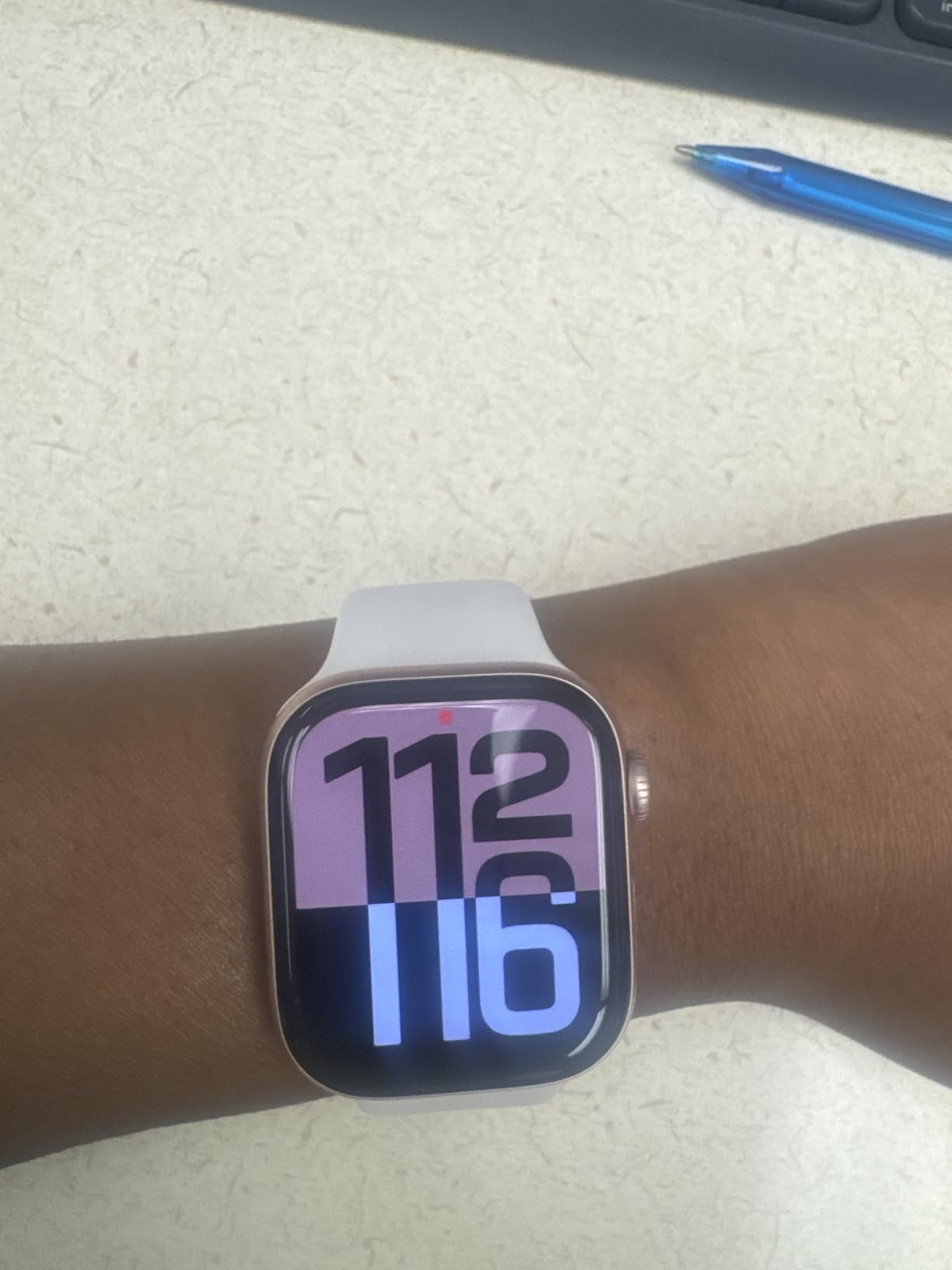 Watch Series 10 [GPS 42mm case] Smartwatch with Jet Black Aluminum Case with Black Sport Band - S/M. Fitness Tracker, ECG App, Always-On Retina Display, Water Resistant customer photo 1