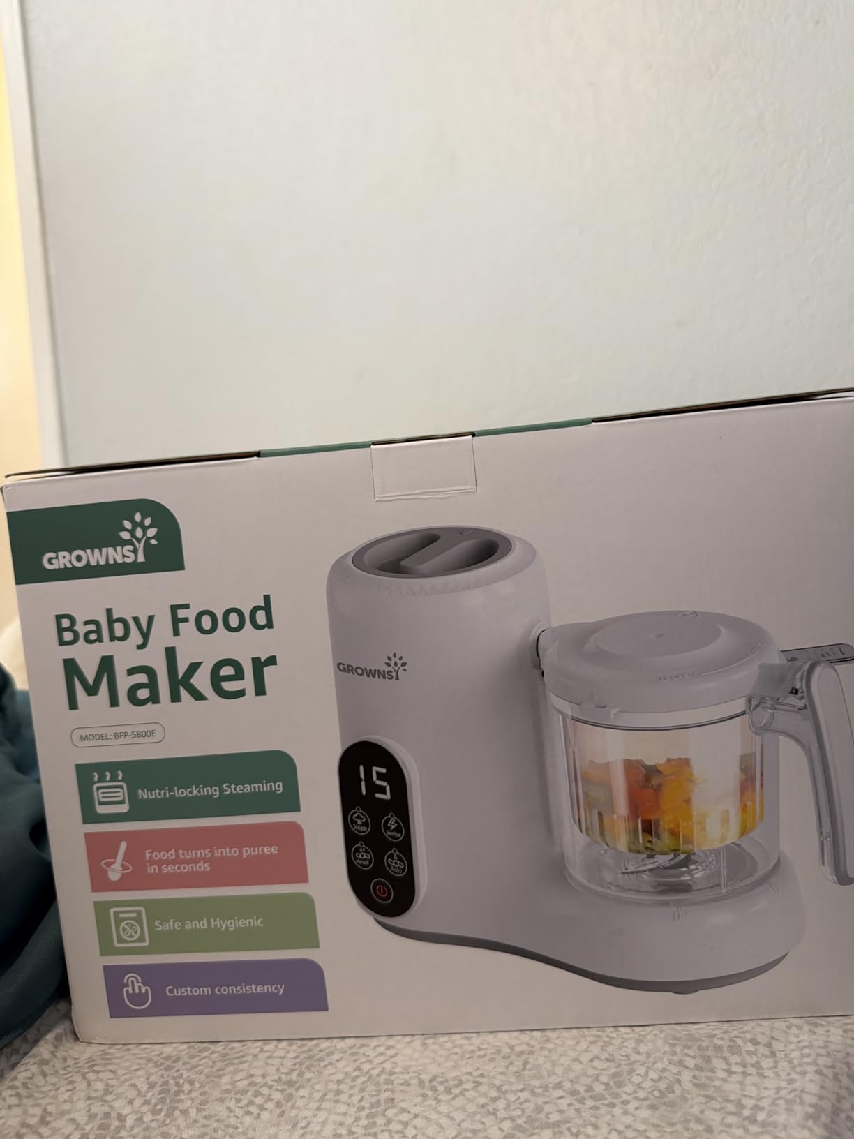 Grownsy Baby Food Maker with Steam Basket, One Step Baby Food Processor Steamer Puree Blender Grinder Mills Machine, Auto Cooking Grinding and Sterilizing for Healthy Homemade Baby Food, BPA-Free customer photo 1
