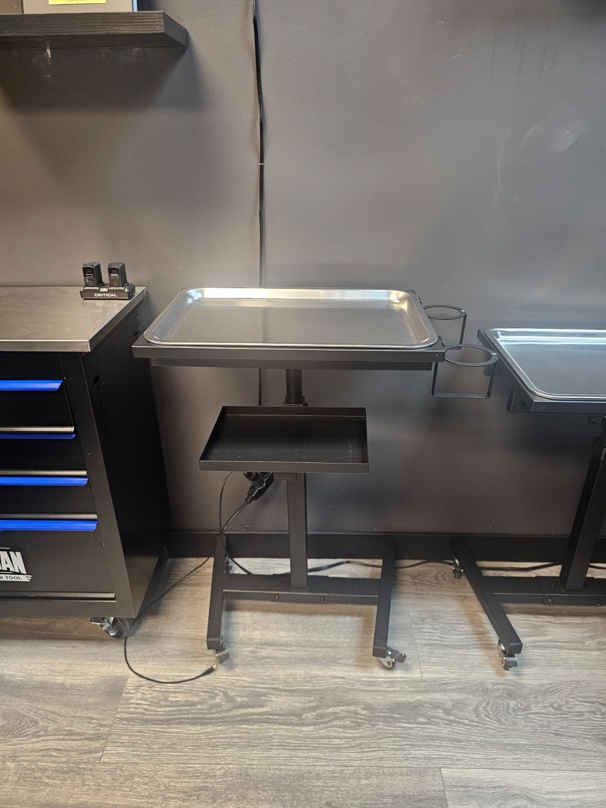 POARMEEY Stainless Steel Tattoo Tray with Wheels Trolley Adjustable Height Tattoo Workstation Rolling Tray for Studio Salon & Spa customer photo 2