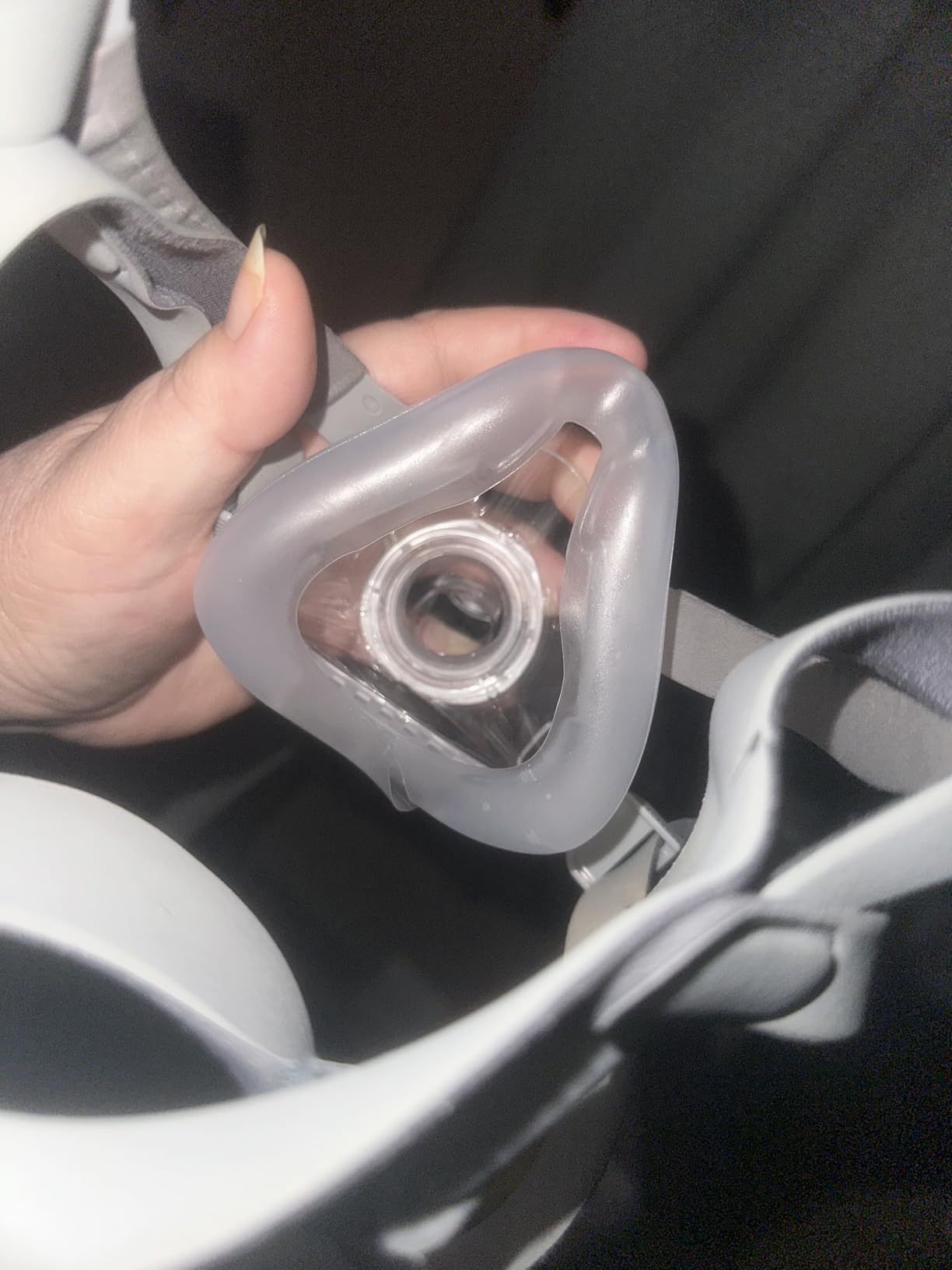 CPAP Mask, Universal Full Face CPAP Masks Replacement Set, Soft Silicone CPAP Full Cover Assembly Kit, Comfort Series Nasal CPAP MASK with Headgear, Elbow and Cushion, L Size customer photo 1