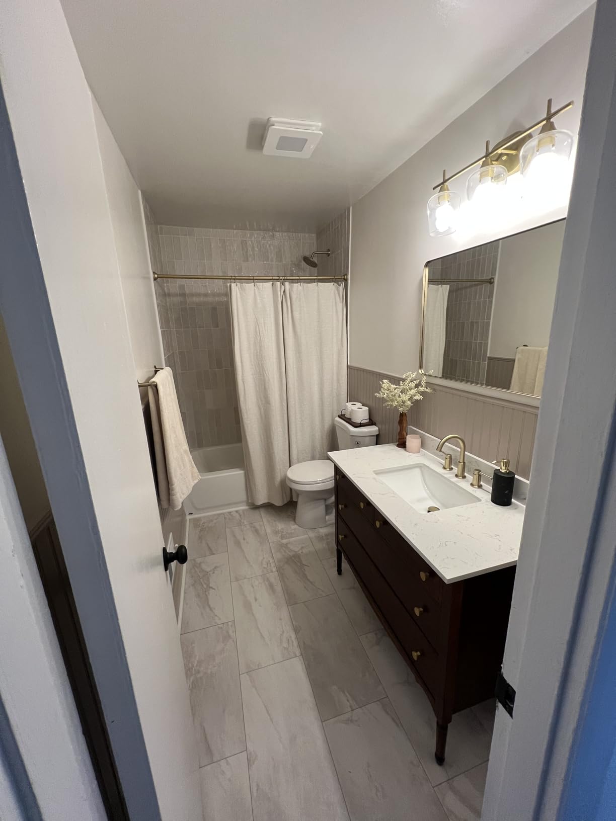 Broan-NuTone Bathroom Exhaust Fan with LED Light - Easy Retrofit Without Attic Access, Quiet 0.9 Sones, 60 CFM ENERGY STAR Certified customer photo 1