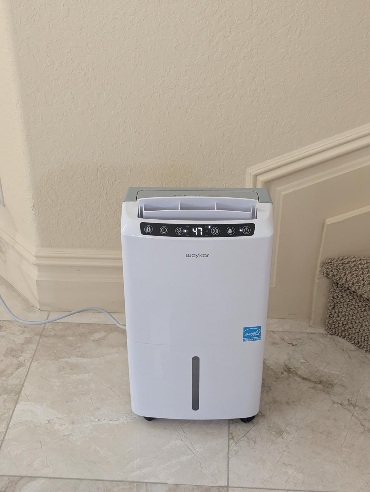 Waykar 1500 Sq. Ft 30 Pints 2025 Most Efficient Energy Star Dehumidifier for Home and Basement with Auto or Manual Drainage, 0.62 Gallon Water Tank Capacity customer photo 2