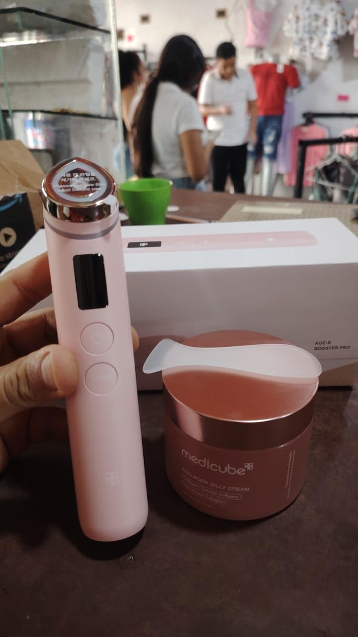 medicube Booster Pro | 6-in-1 Real Glass Glow Beauty Massager | for Clear, Radiant, Firmer-Looking Skin | Korean Skin Care | Pink customer photo 2