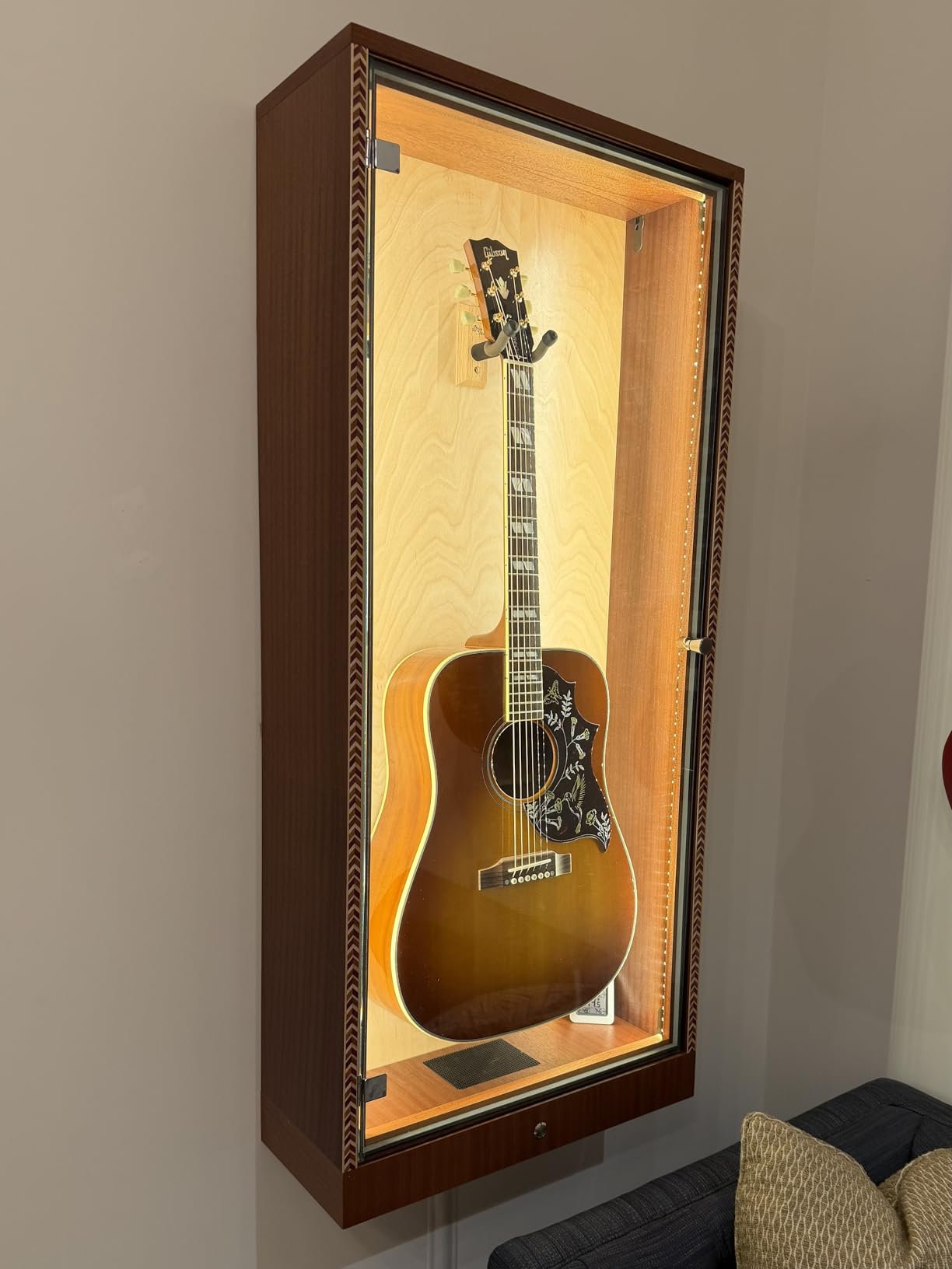 Locking Guitar Display Cabinet - The Showcase Deluxe with L.E.D. Lighting & Humidity Control - Made in U.S.A. customer photo 1