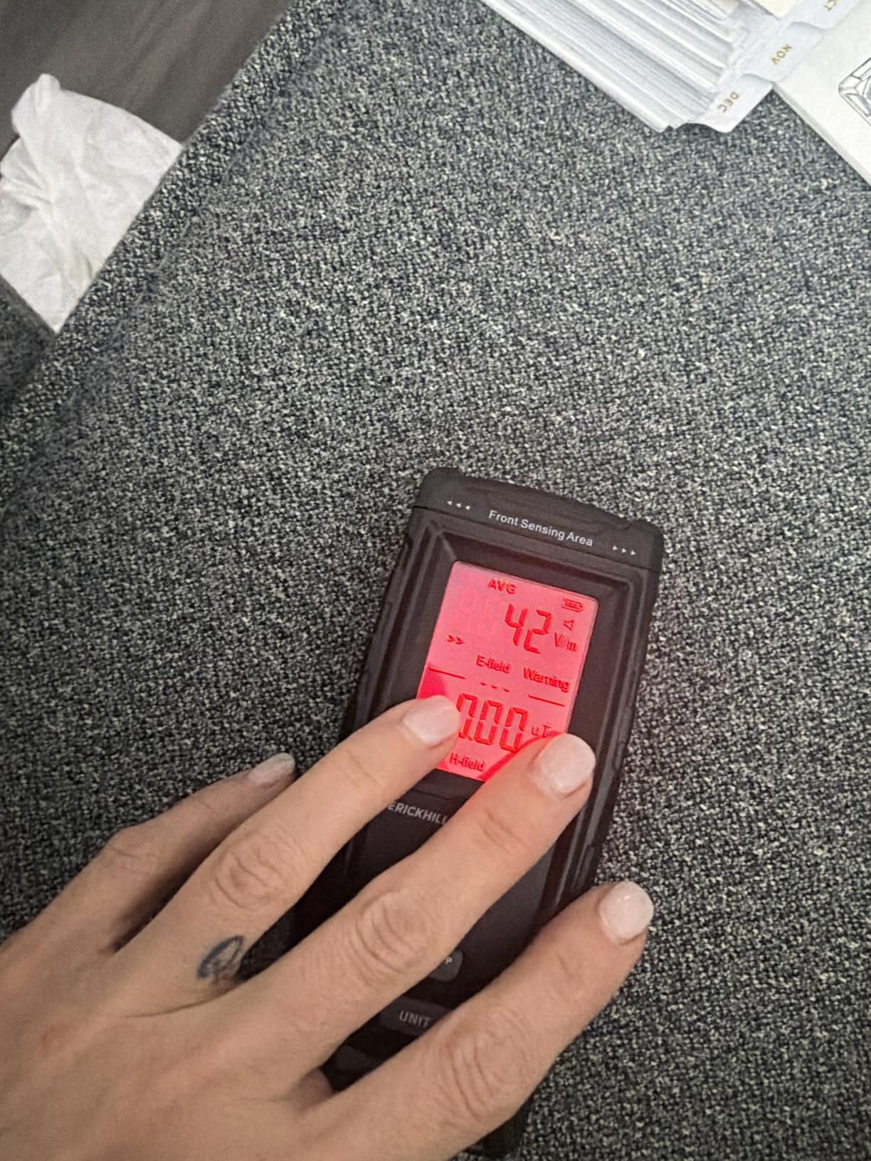 ERICKHILL 3 in 1 EMF Detector, Electromagnetic Field Radiation Detector for EF, RF, MF, WiFi,5G Signal,Triple Alarm Modes, Type-C Charging, EMF Meter for Home, Office, and Paranormal Investigation customer photo 1