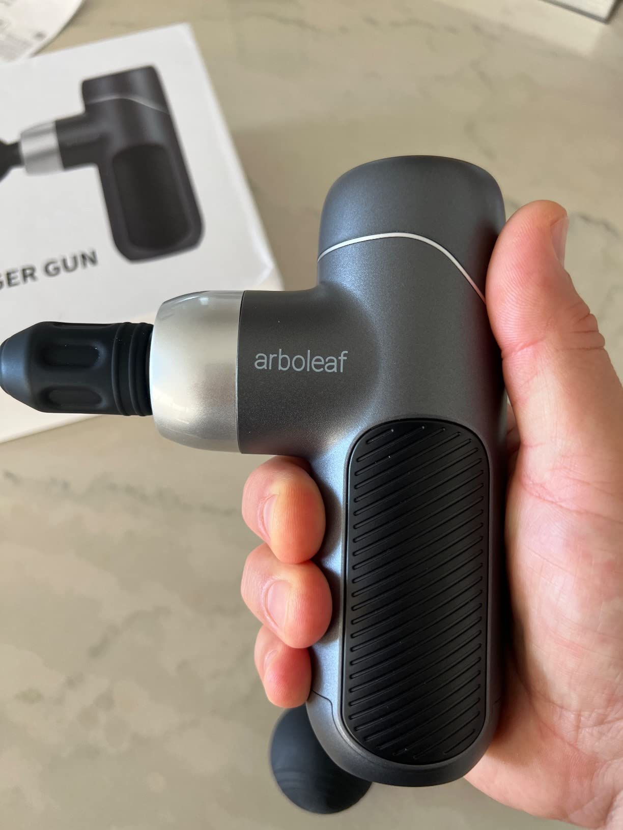 arboleaf Mini Massage Gun Deep Tissue, Percussion Muscle Massager for Back Pain Relief, Portable Small Travel Size, Quiet Massager customer photo 2