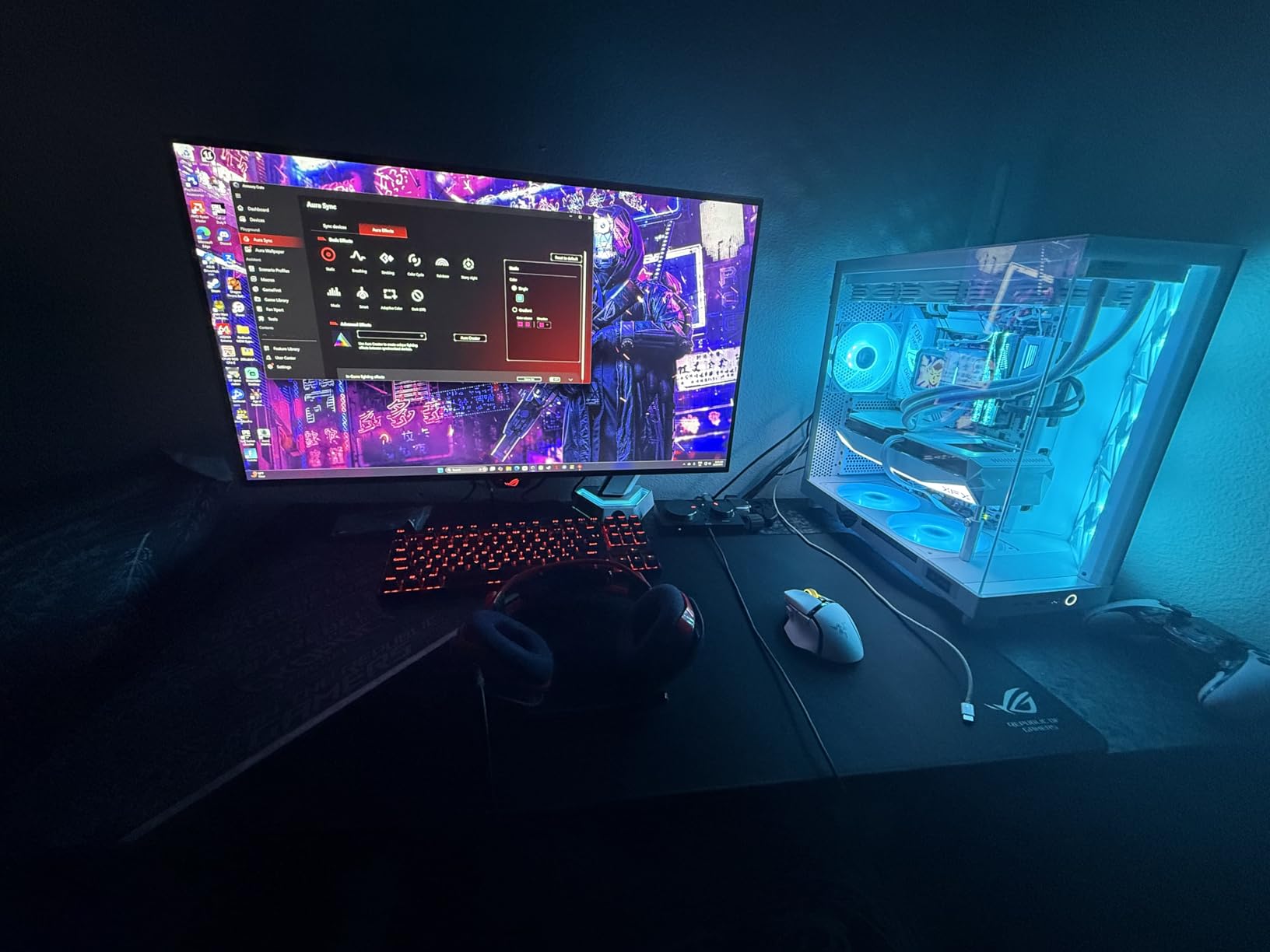 ARES WING RGB Single Monitor Arm Desk Mount for 17-45 inches Flat and Curved Monitors, Holds 35.2 lbs Heavy Duty, Adjustable Ultrawide Monitor Arm with Clamp & Grommet Base, 75/100 VESA Mount, Gray customer photo 1