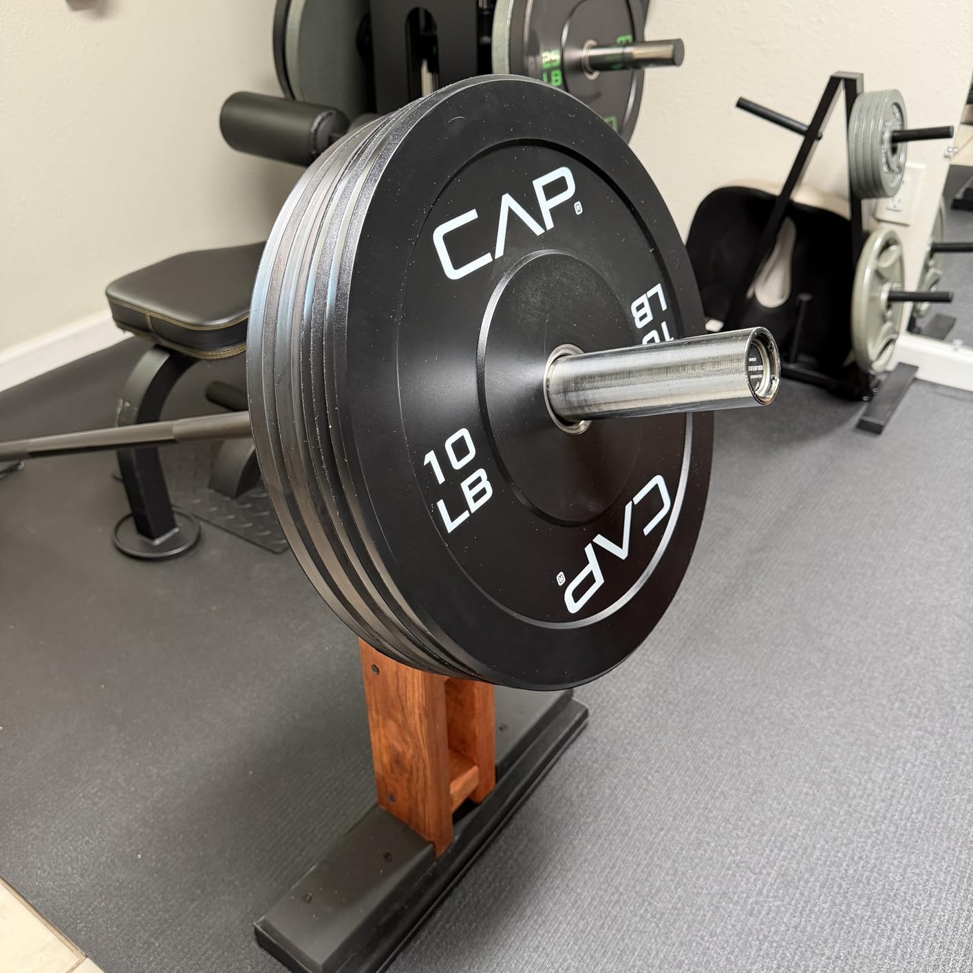 CAP 2-inch Olympic Bumper Plate Weight Set | 100-370 lbs | Multiple Colors | Storage Rack Optional customer photo 1