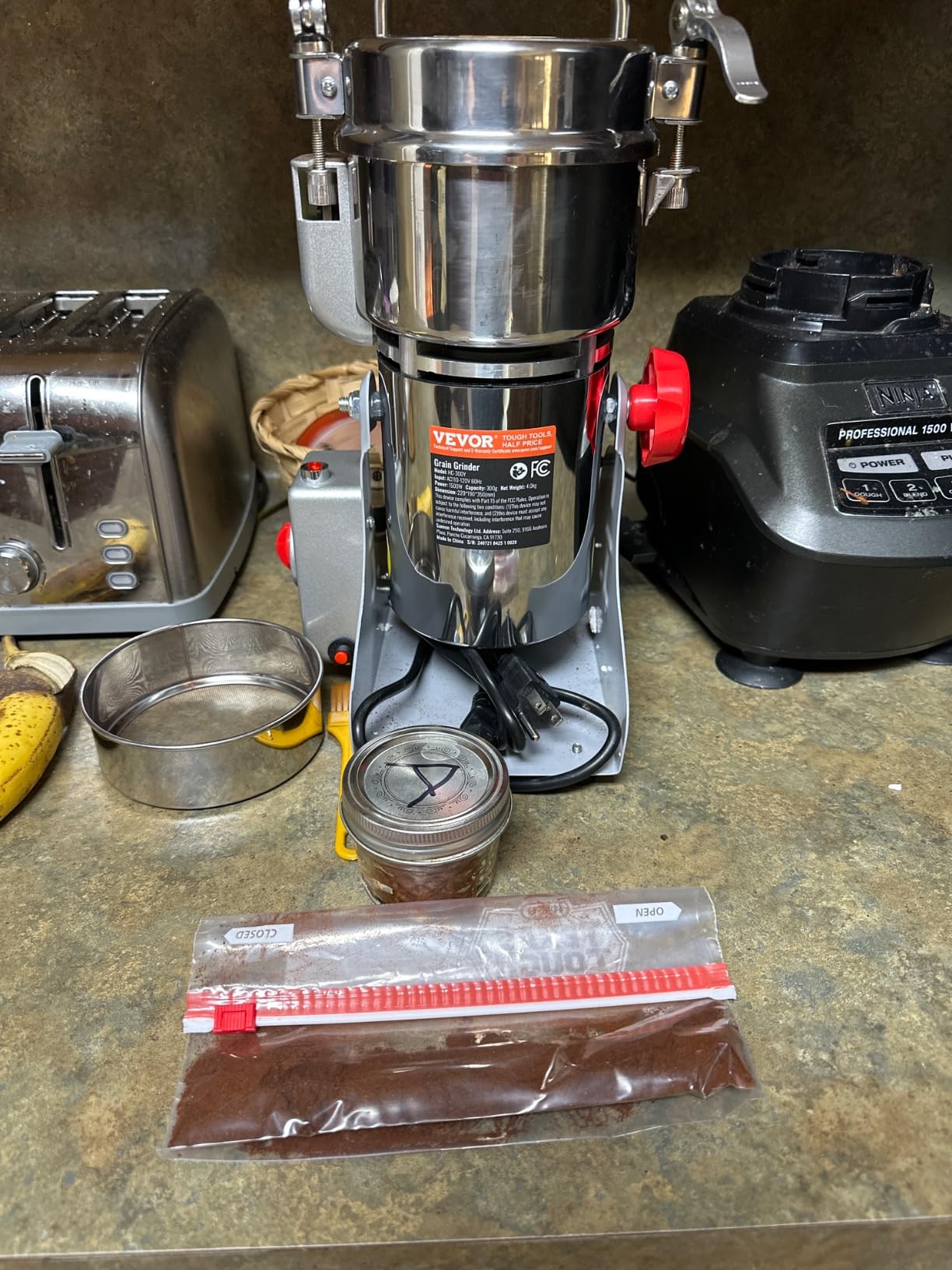 VEVOR 1000g Electric Grain Mill Grinder, High Speed 3000W Commercial Spice Grinders, Stainless Steel Pulverizer Powder Machine, for Dry Grains Spices Cereals Coffee Corn Pepper, Swing Type customer photo 2