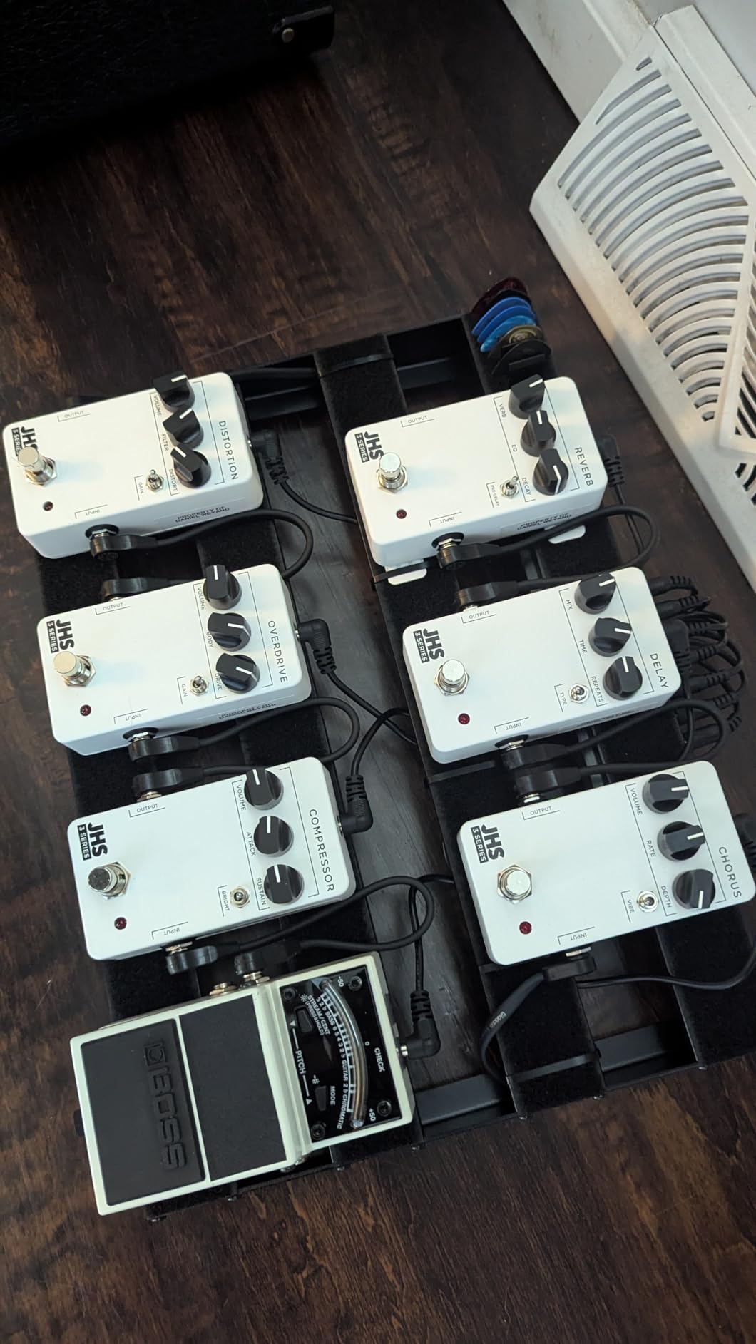 STRICH Guitar Pedal Board with Built-in Power Supply, Small Pedal Board 15 x 5.1