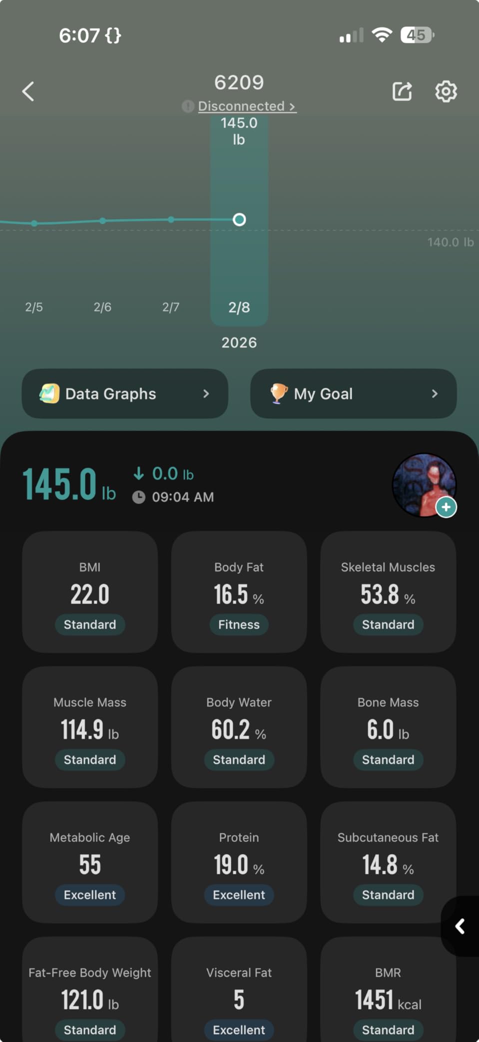 Etekcity Upgraded Smart Scale for Body Weight, FSA&HSA Eligible, Bathroom Digital Scale with BMI, Body Fat, Muscle Mass, 13 Metrics with a Large Display, Support Offline Mode and Apps Connection customer photo 1