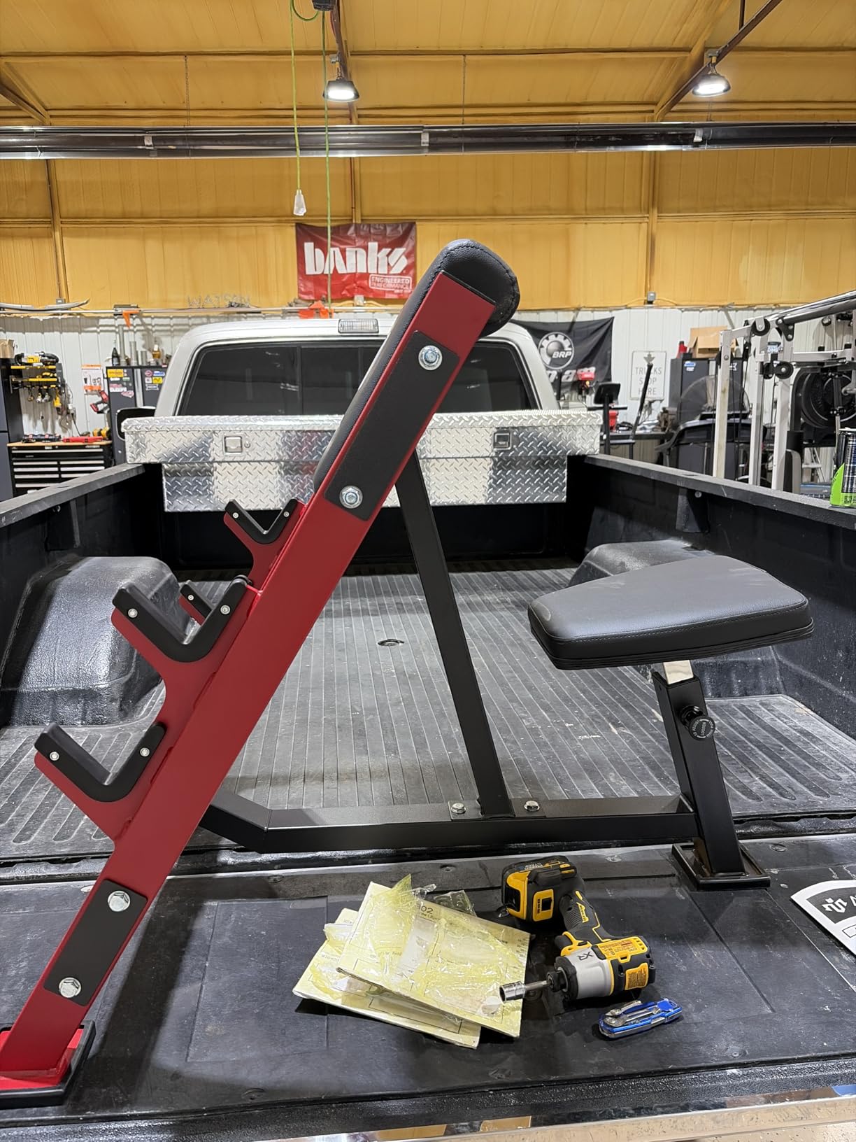 Mikolo Preacher Curl Bench, Seated Arm Isolated Barbell Dumbbell Bicep Station, Bicep Curl Machine with 2 Bar Holders for Home Gym customer photo 1