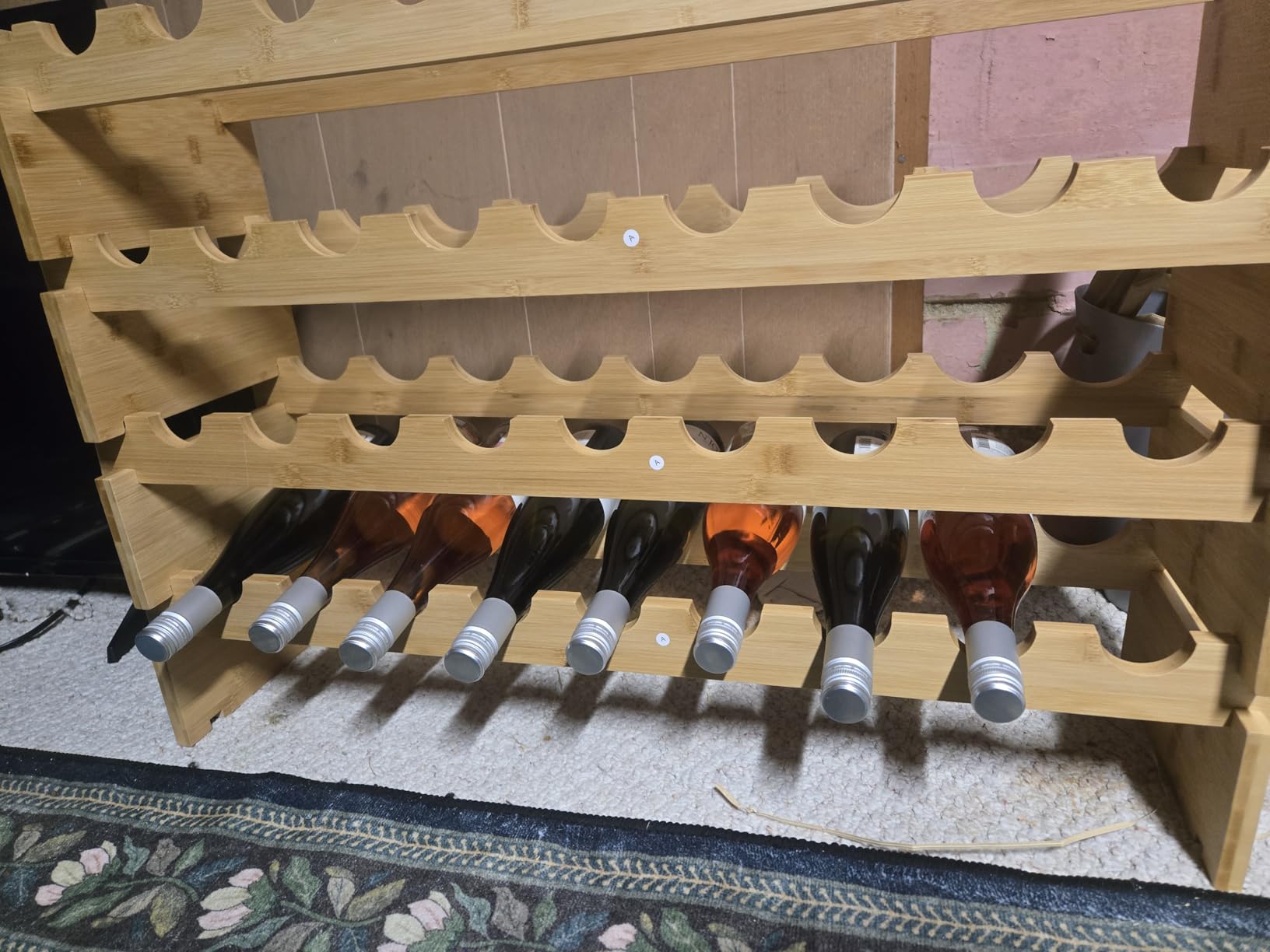 Amazon Basics Stackable Natural Bamboo Wine Rack, 36 Bottle Capacity customer photo 1