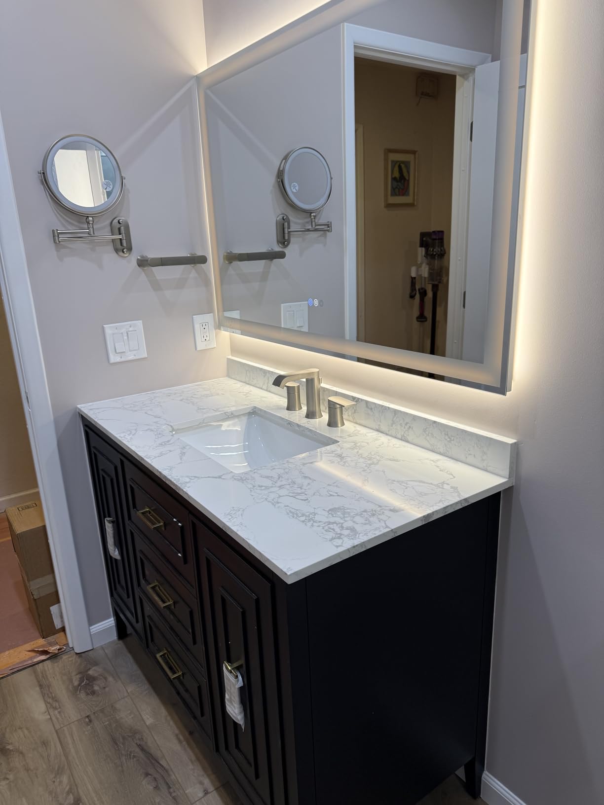 24x32 LED Bathroom Mirror with Lights, Super Bright Front & Backlit Vanity Mirror for Wall, Anti-Fog & Memory Smart Mirror, 5mm Shatter-Proof Tempered Glass, ETL Listed, Vertical/Horizontal customer photo 2
