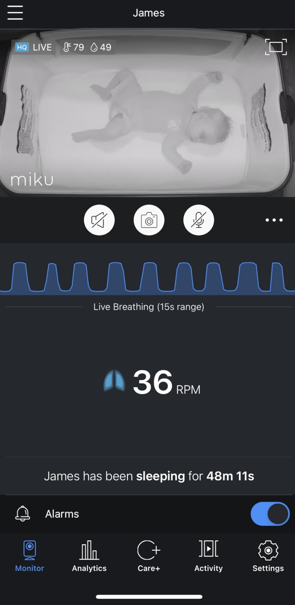 Miku Pro Smart Baby Monitor with Camera, Track Live Breathing with No Wearable, Real-Time Alerts, Sleep Analytics, 1080p Wi-Fi Video, Night Vision, and 2-Way Audio, Wall Mount & Floor Stand Included customer photo 1