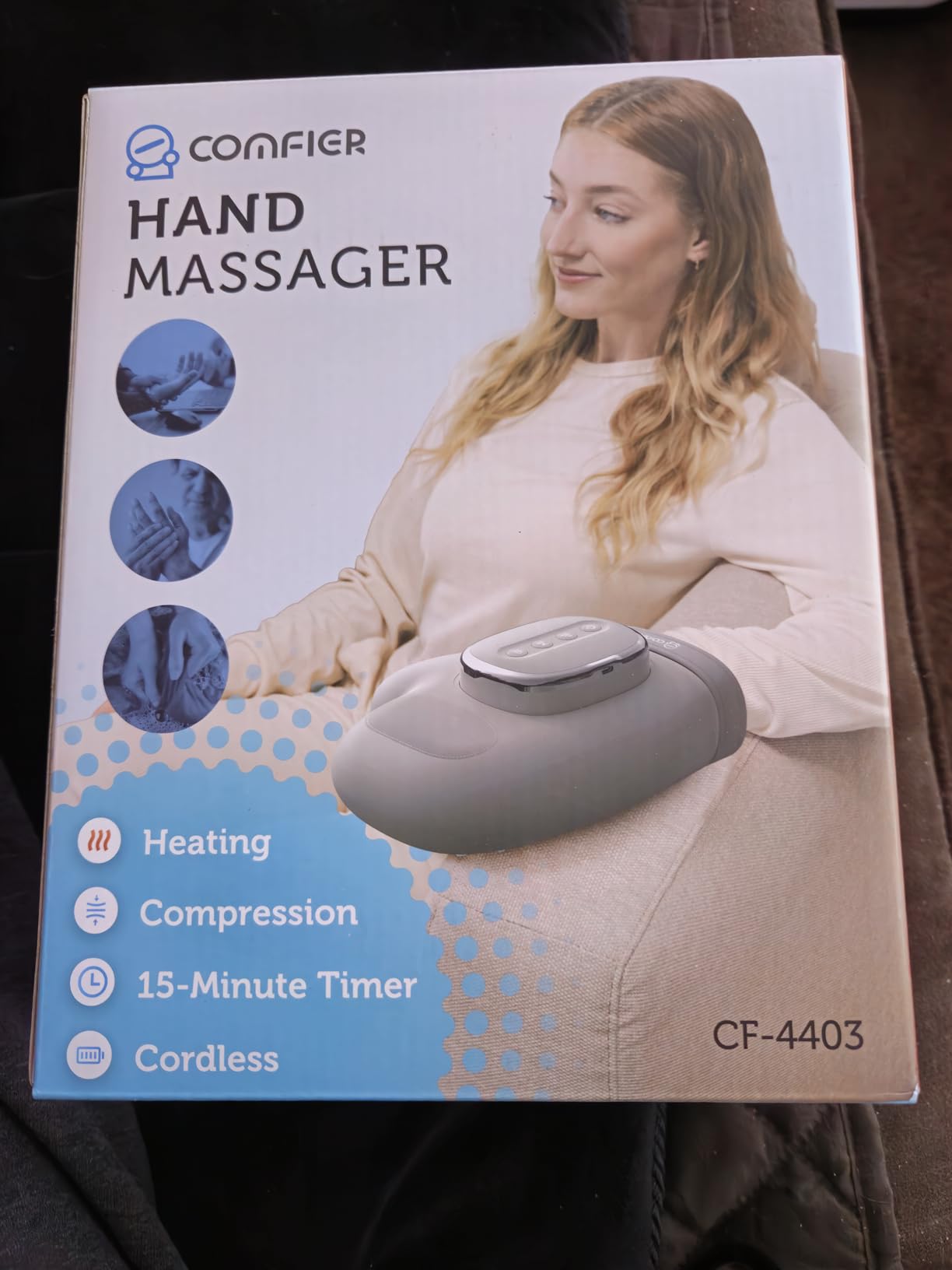 COMFIER Cordless Hand Massager for Arthritis and Carpal Tunnel, Updated Bigger Electric Hand Massager with Heat and Compression,Wrist, Finger Massage,Mothers Day Gifts for Women,Men customer photo 2