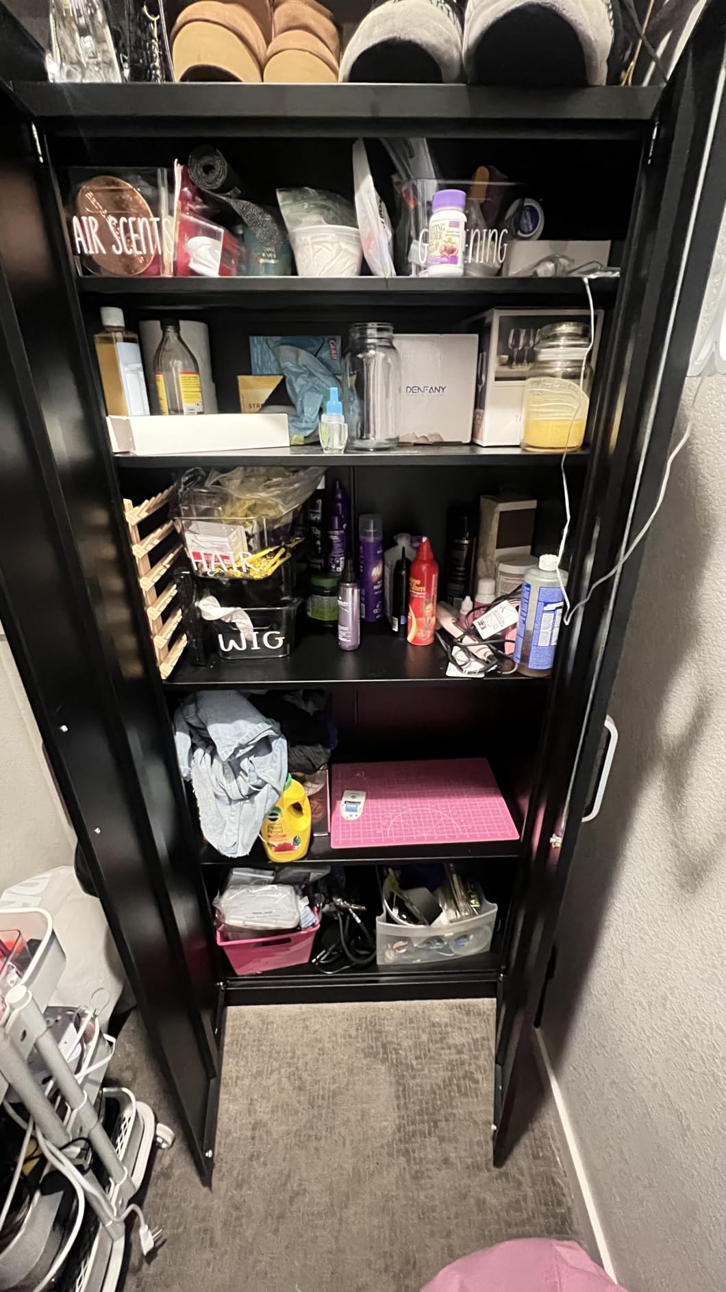 Approgreent 2 Drawer File Cabinet, File Cabinets for Home Office, Printer Stand, File Cabinet with Lock, Lateral Filing Cabinet for A4/Letter/Legal Size File Folders, Assembly Required(Black) customer photo 1