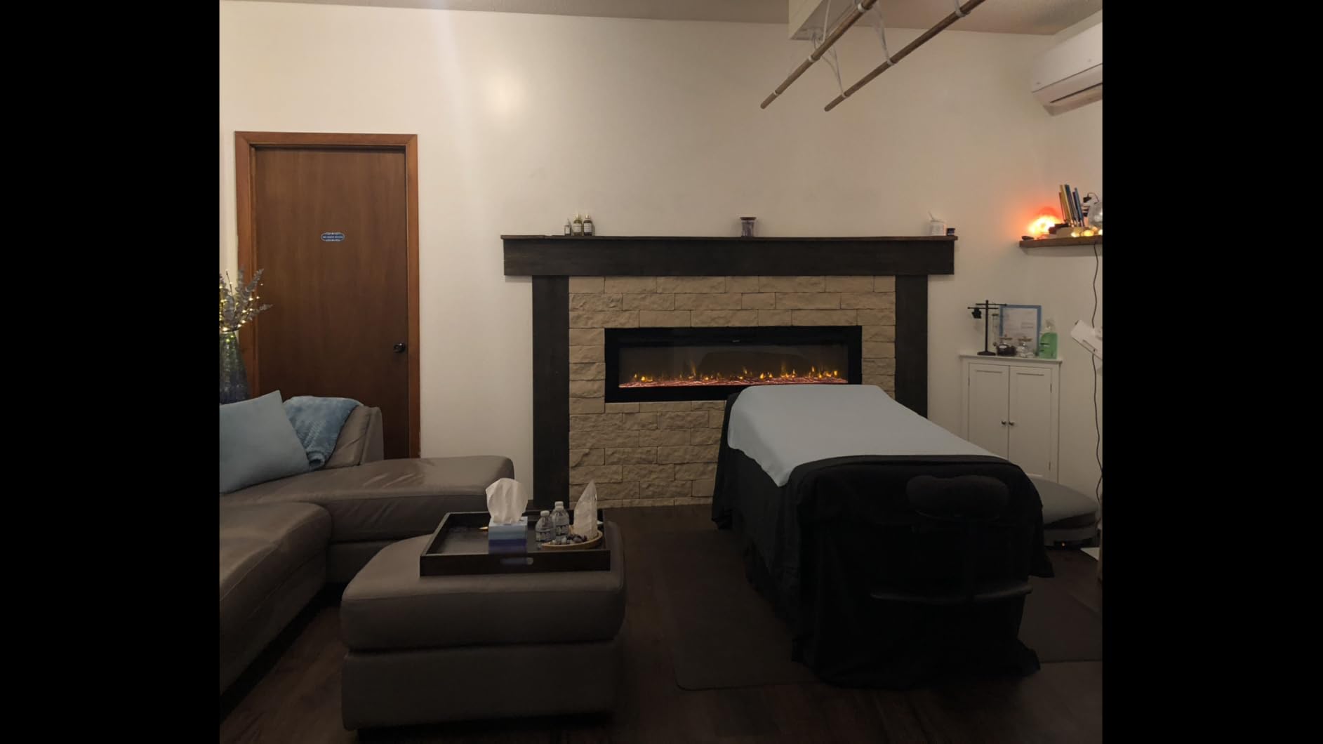 EUHOMY 50 Inch Electric Fireplace Wall Recessed and Wall Mounted with Adjustable Flame Color, Fireplace Heater with Remote Control, Linear Fireplace with Timer, Touch Screen, Log & Crystal, 750/1500W customer photo 1