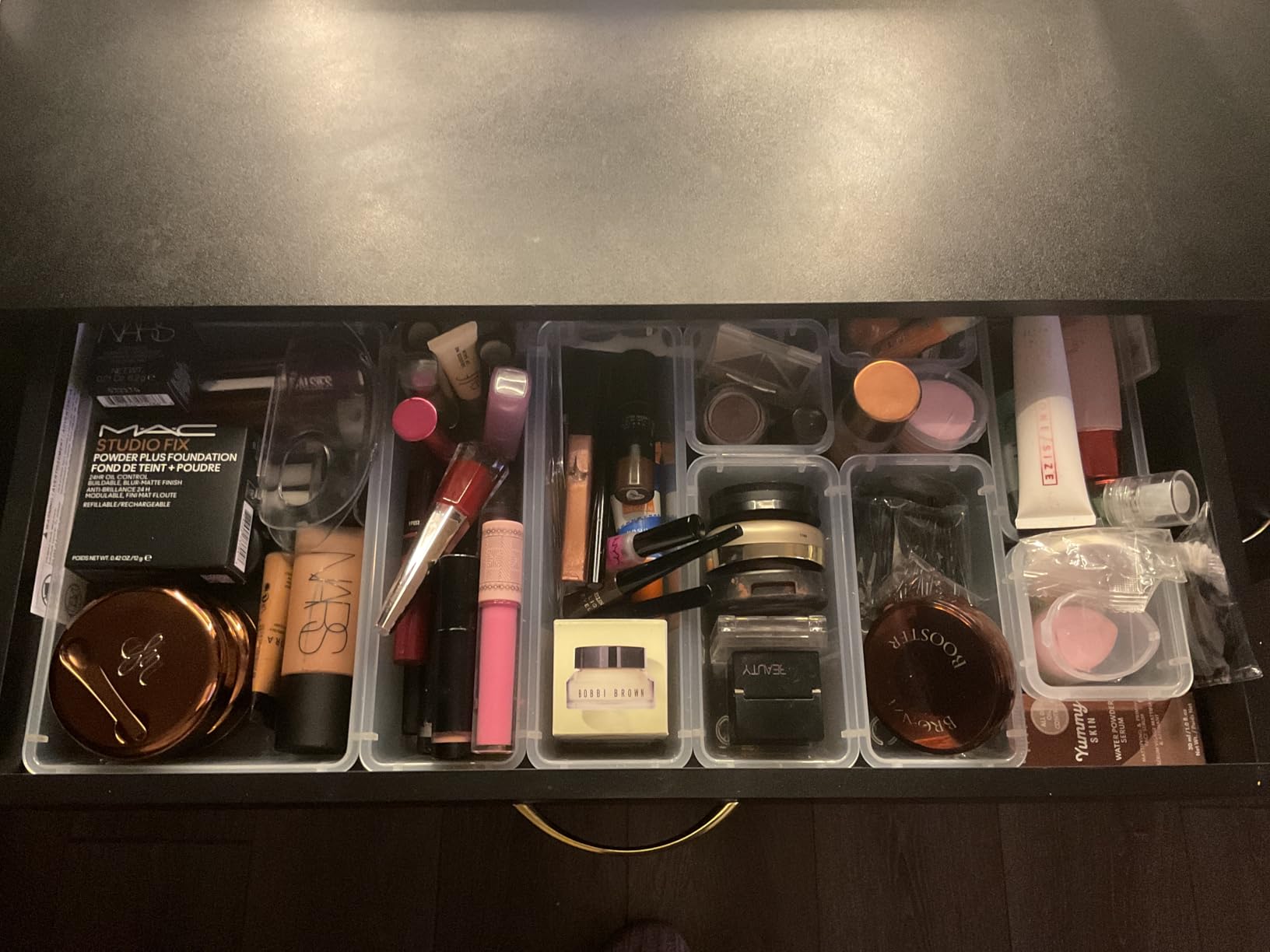 ElegantArray 12 PCS Drawer Organizer Set, 4 Sizes Tool Storage Trays, Clear Plastic Makeup Vanity Organizer and Storage Bins for Makeup, Stationeries, Multiple Gadgets for Bathroom, Office, Bedroom customer photo 1