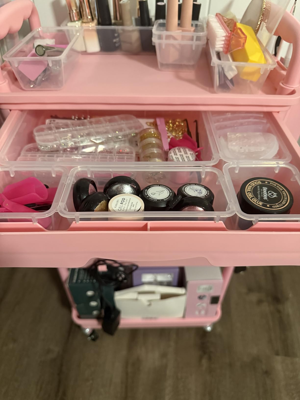 ElegantArray 12 PCS Drawer Organizer Set, 4 Sizes Tool Storage Trays, Clear Plastic Makeup Vanity Organizer and Storage Bins for Makeup, Stationeries, Multiple Gadgets for Bathroom, Office, Bedroom customer photo 2