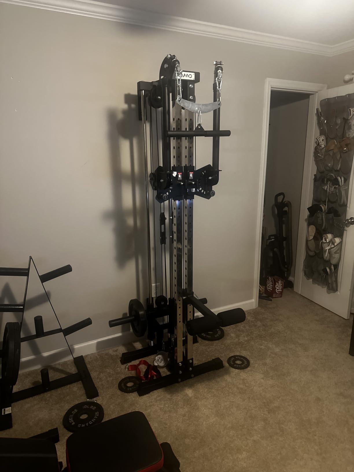 GMWD Cable Machine Home Gym, Wall Mounted Cable Machine with Dual Swivel Arms and 22 Adjustable Positions, All-in-One Cable Crossover Machine for Home Gym, Black customer photo 1