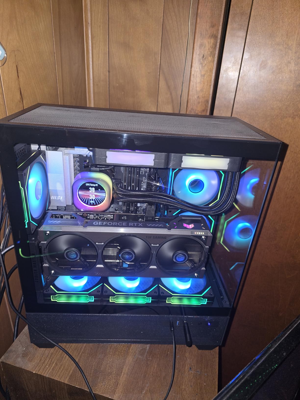 Gaming PC Case, Type-C ATX Computer Case with 6 PWM ARGB Fans Pre-Installed, Full Tower PC Case Full-View Dual Tempered Glass, Black(H2) customer photo 1