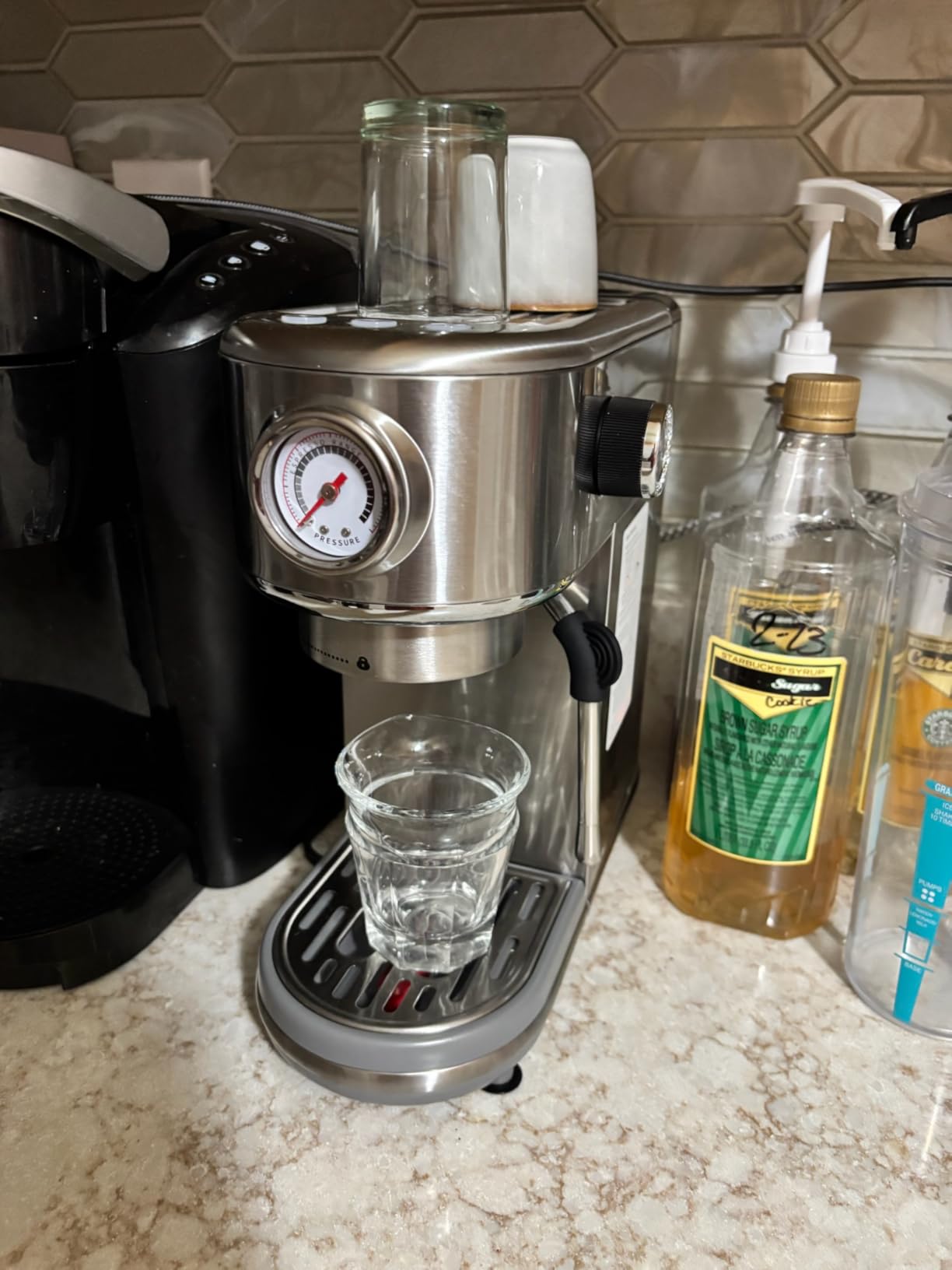 atatix Espresso Machine with Milk Frother, 20 Bar Pressure Espresso Maker, with 44OZ Removable Tank, Compact Stainless Steel Coffee Machine for Home, Office, Latte, Cappuccino, Macchiato, Silver customer photo 2