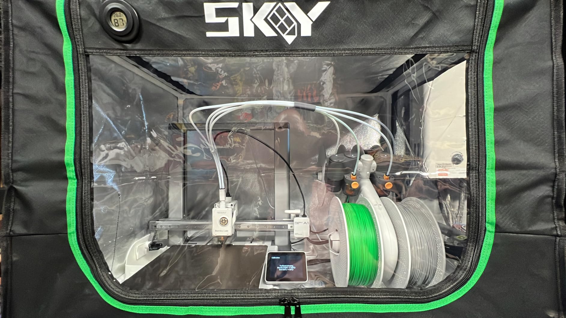 Update 3D Printer Enclosure with LED Light, Smoke Exhaust Kit, Thermo-Hygrometer, Fireproof Dustproof Tent for Bambu Lab A1, A1 Mini customer photo 1