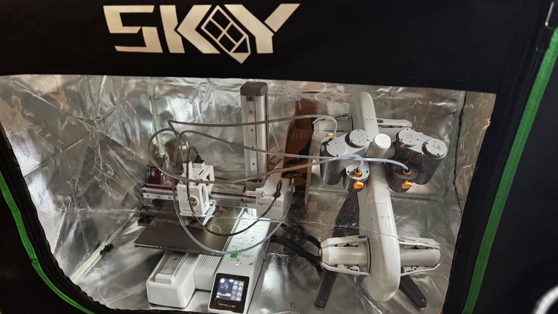 Update 3D Printer Enclosure with LED Light, Smoke Exhaust Kit, Thermo-Hygrometer, Fireproof Dustproof Tent for Bambu Lab A1, A1 Mini customer photo 2