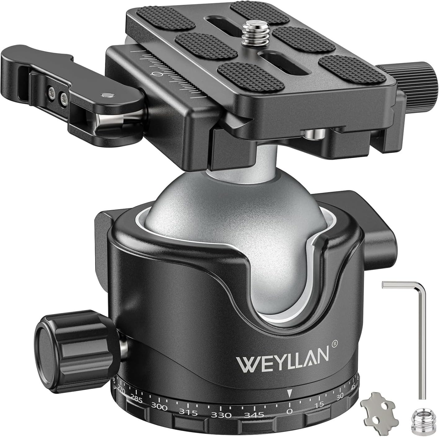 WEYLLAN EH46L Lever Ball Head with Stainless Steel Lock Pin, 46mm Low Profile Heavy Duty Tripod Ball Head Mount with Arca Swiss Quick Release Plate for Tripod Monopod DSLR Camera Camcorder Telescope customer photo 2