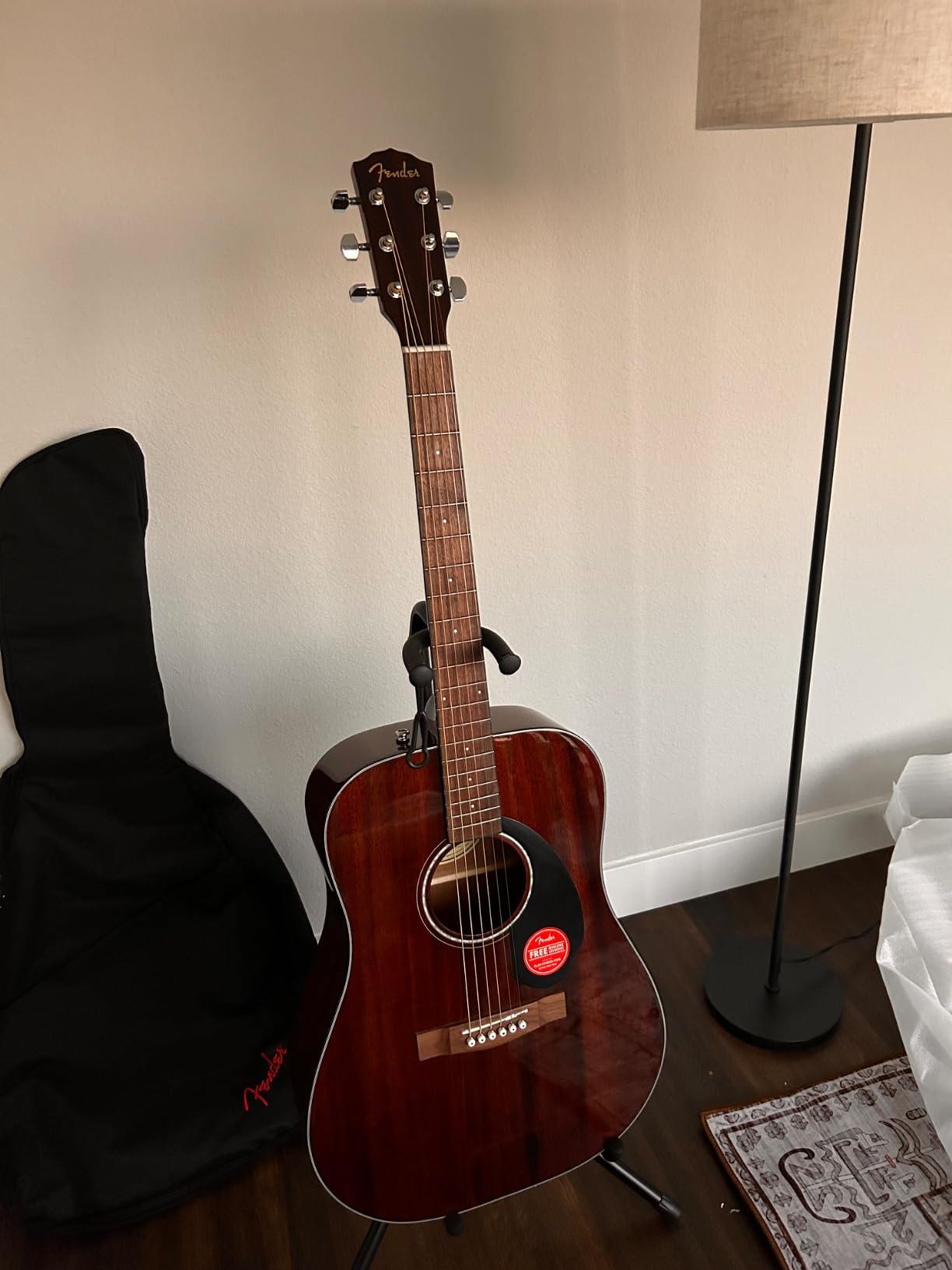 Fender CD-60S Mahogany 6-String Acoustic Guitar Bundle with Gig Bag customer photo 2