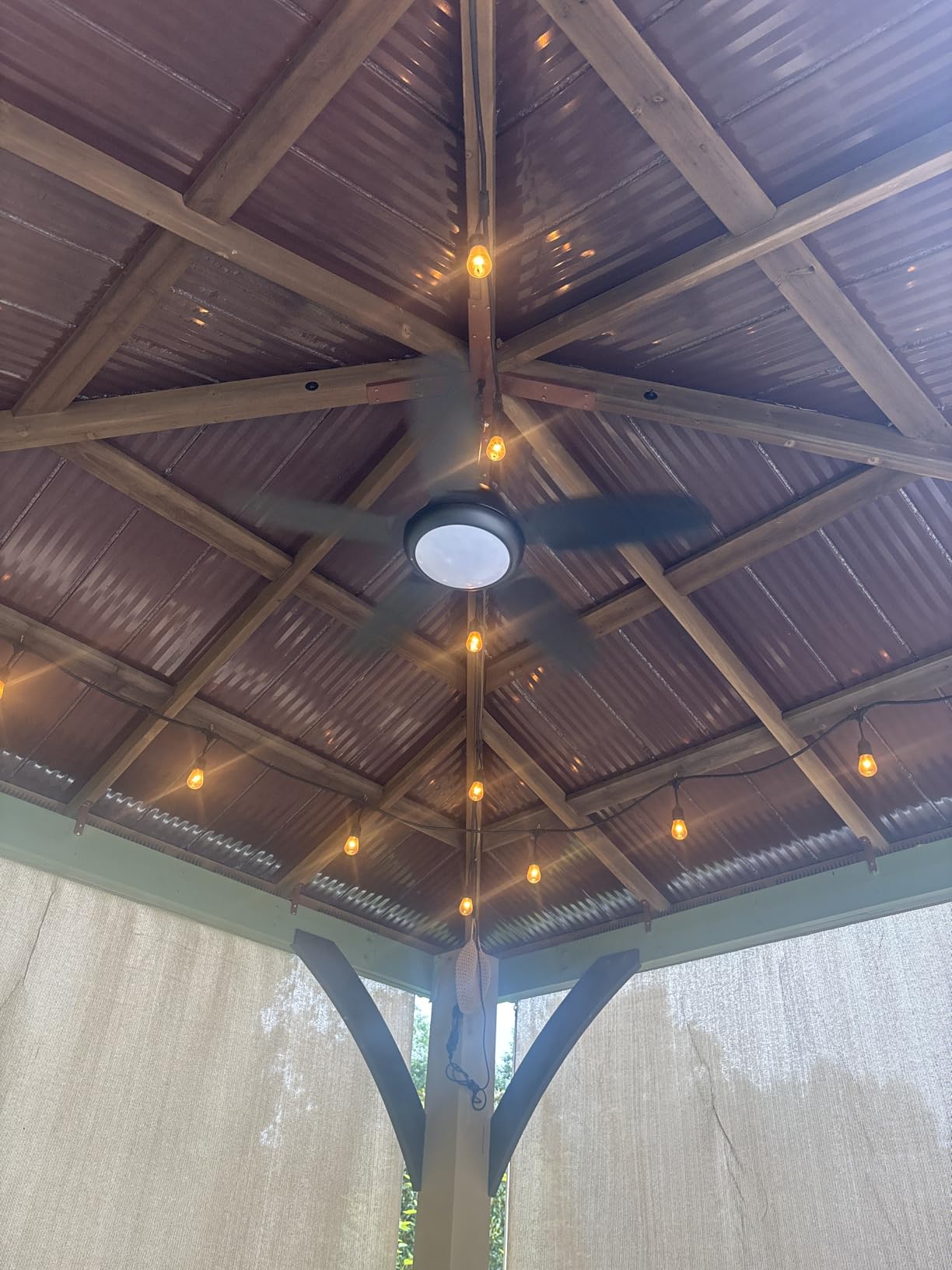 Fanbulous 42 Inch Waterproof Outdoor Ceiling Fan with Lights and Remote, IP65 Hanging Gazebo Fan with 3CCT 6-Speed DC Motor, Black Wet Rated Plug in Ceiling Fan customer photo 1