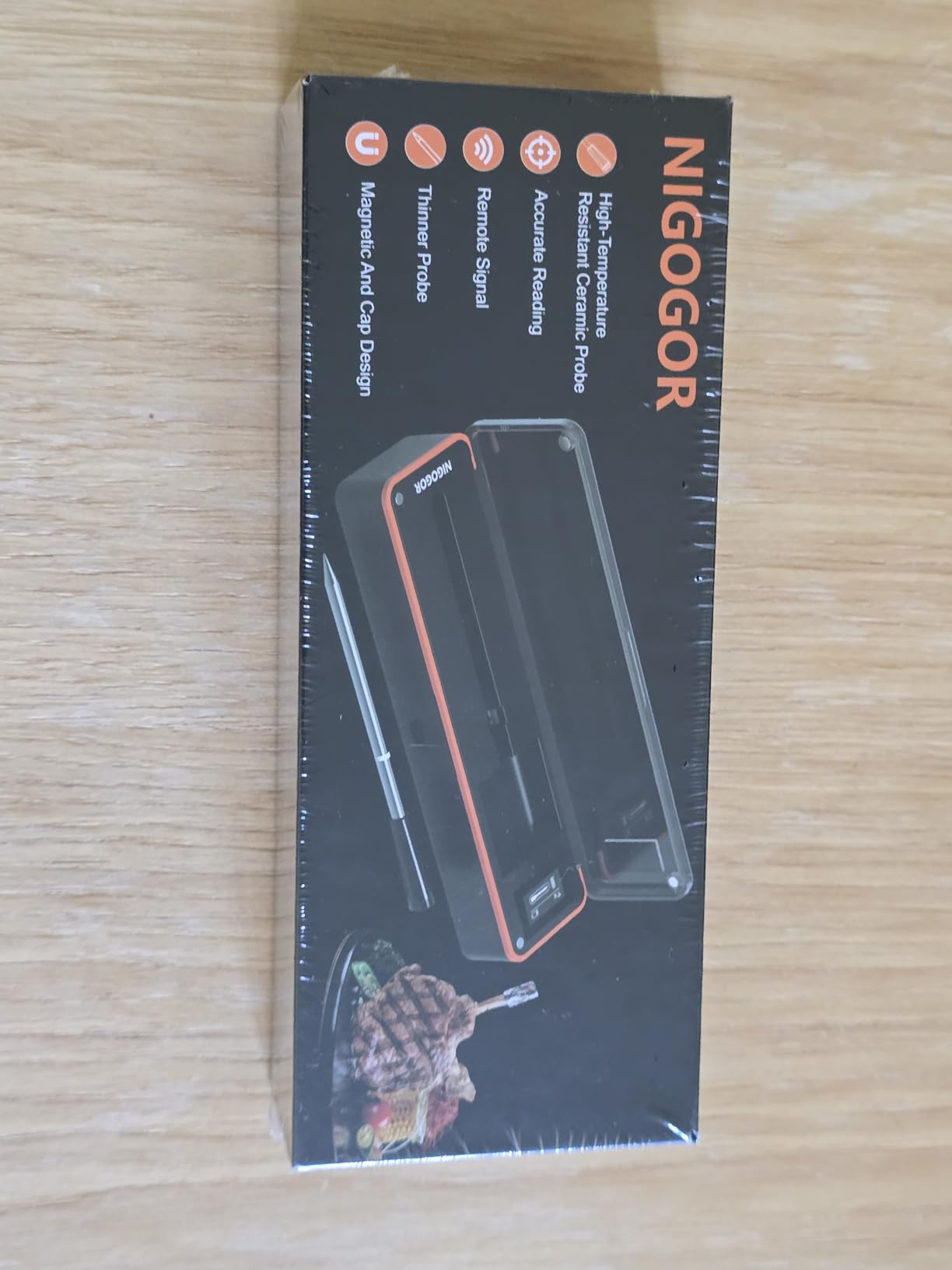 Smart Wireless Meat Thermometer with Thinnest Probe, Magnetic Bluetooth Food Thermometer, Remote Tracking and Real-Time Readings from Apps, for iOS and Android, for BBQ, Grill, Smoker customer photo 1