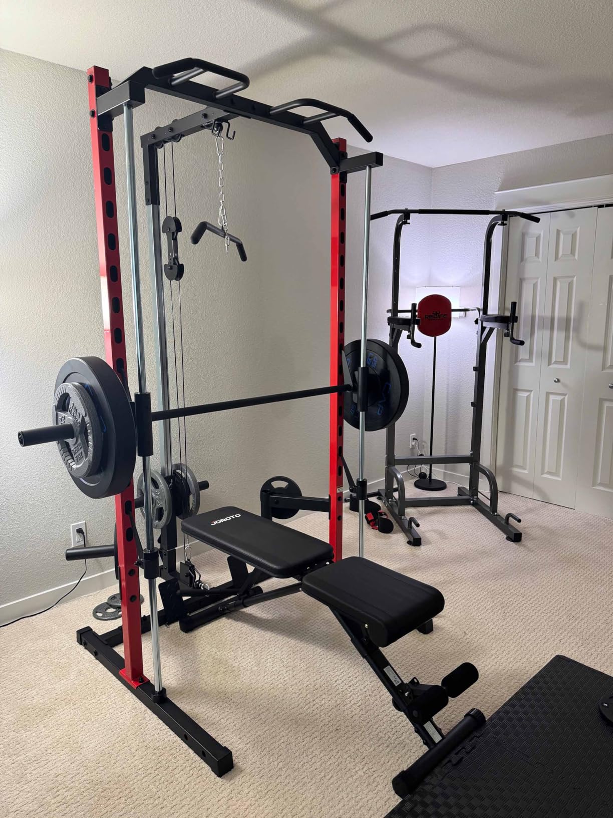 Smith Machine Power Rack for Home Gym - All-in-One Power Cage Squat Rack with LAT Pulldown, Cable Machine & Barbell Bar - Multi-Functional Strength Training Equipment customer photo 1