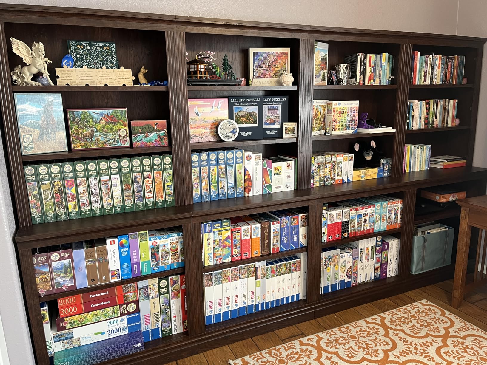 JAHRSTIM Halston Multi-Depth Bookcase, Adjustable Storage Shelving Unit with Doors for Home and Office Space, 31.5