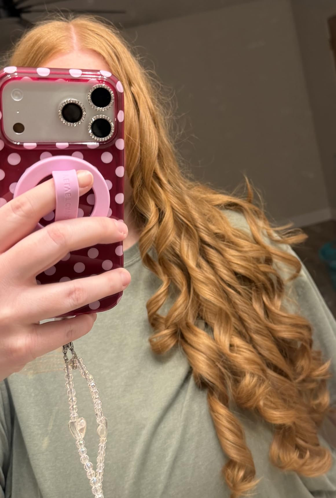 TYMO CurlPro Plus Automatic Rotating Curling Iron - Upgraded Long Barrel Curling Wand for Long Hair, Ceramic Hair Curler for Women, Anti-Scald, Tangle-Free, 600M Ionic, Dual Voltage, Gold, 1 Inch customer photo 1