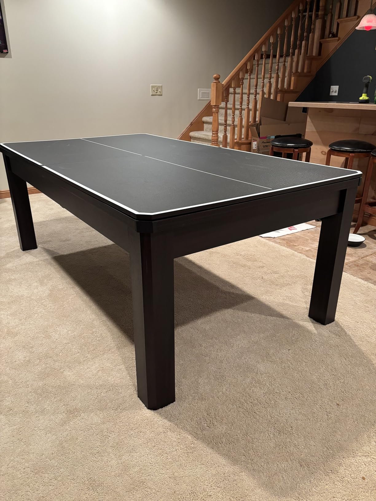 GoSports 3 in 1 Pool, Dining, & Table Tennis Combo Table and Storage Benches - 7 ft customer photo 2