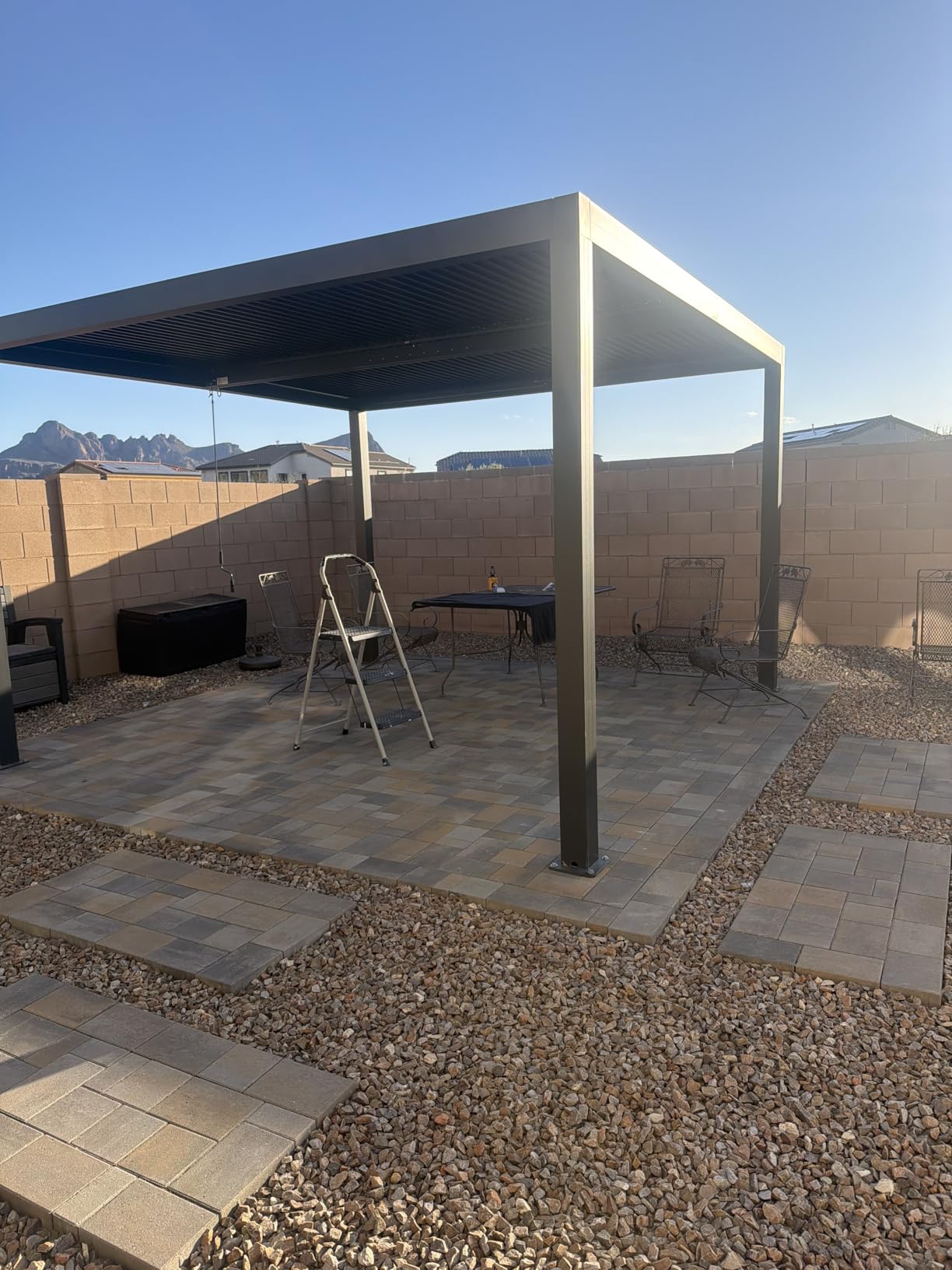 PURPLE LEAF Louvered Pergola 94AS 11' x 15' Aluminum Metal Outdoor Pergola wtih Adjustable Louvered Roof and Integrated Drainage System for Patio Deck Backyard Modern Gray Gazebo customer photo 2