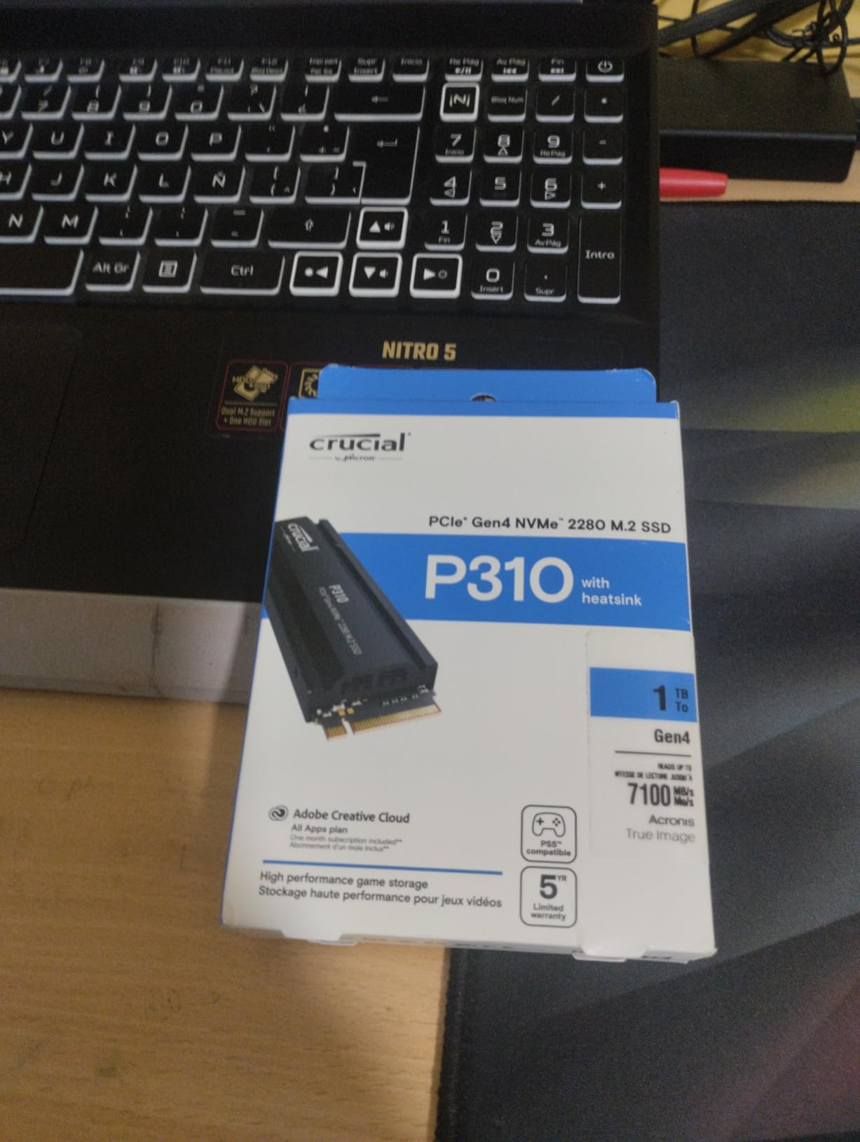 Crucial P310 2280 1TB PCIe Gen4 NVMe Gaming PS5 SSD with Heatsink, Up to 7,100MB/s, PlayStation5, Laptop & Desktop (PC) Compatible, Solid State Drive - CT1000P310SSD5-01 customer photo 2