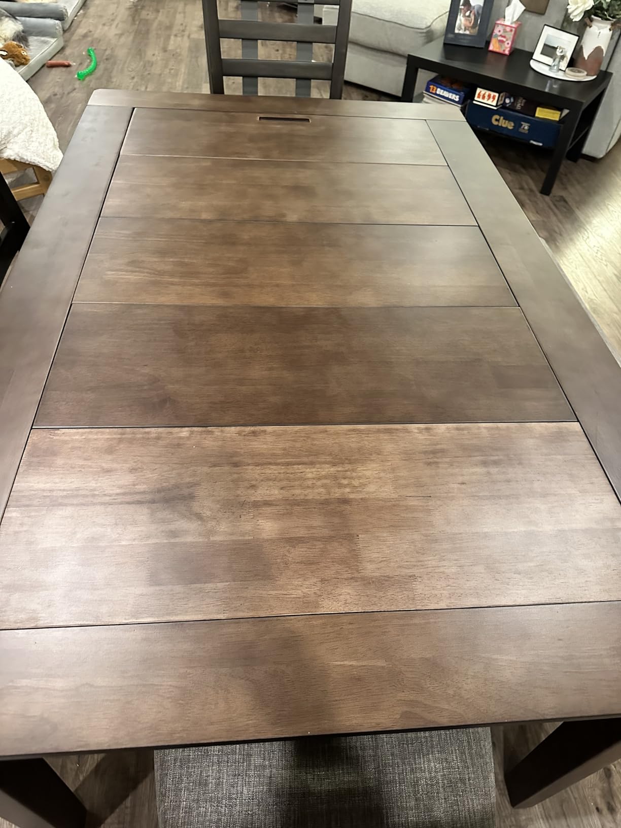 Solid Wood Board Game Table for 4-6 Players, Dining/Gaming Table with 54