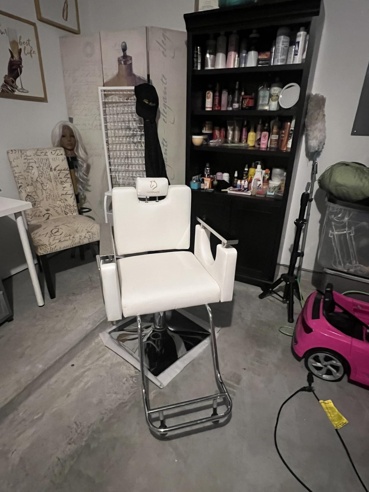 Heavy Duty Barber Chair, 360° Swivel Reclining Salon Chair for Hair Stylist, Height Adjustable Hydraulic Hairdressing Chair with Footrest for Barber Shop, Beauty Salon, Hairdressers customer photo 2