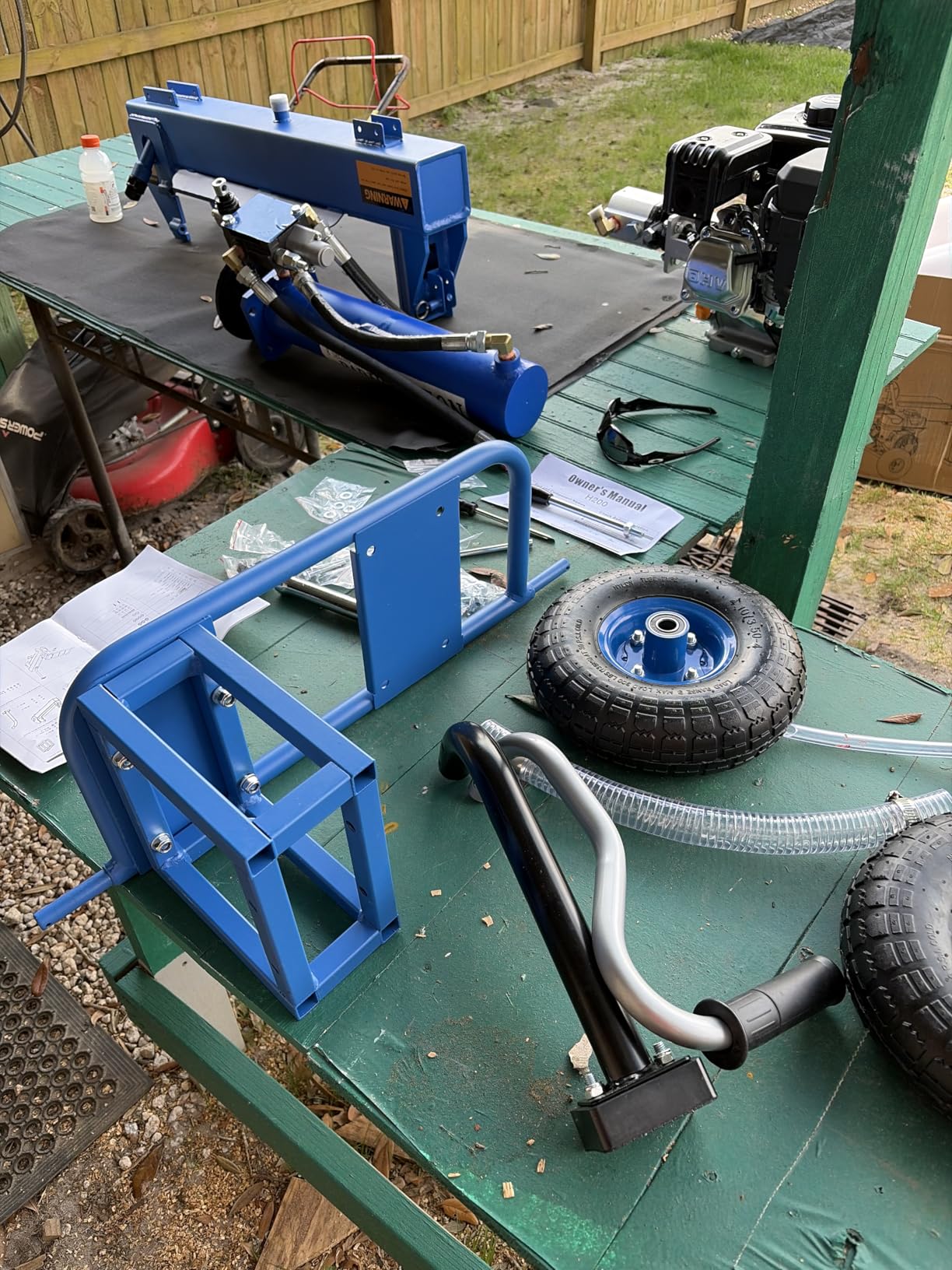 20 Ton Portable Gas Log Splitter, 7HP Engine Wood Splitter with Rapid Auto Return Hydraulic Pump, Horizontal Full Beam Steel Wedge, Max Splitting Size 21