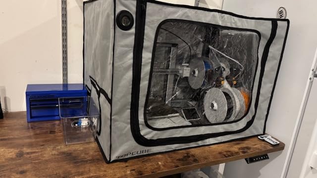 3D Printer Enclosure for Bambu Lab A1 Combo, Stainless Steel Frame Enclosure with LED Light, Fireproof Dustproof Noise Reduction Constant Temperature 3D Printer Cover customer photo 2