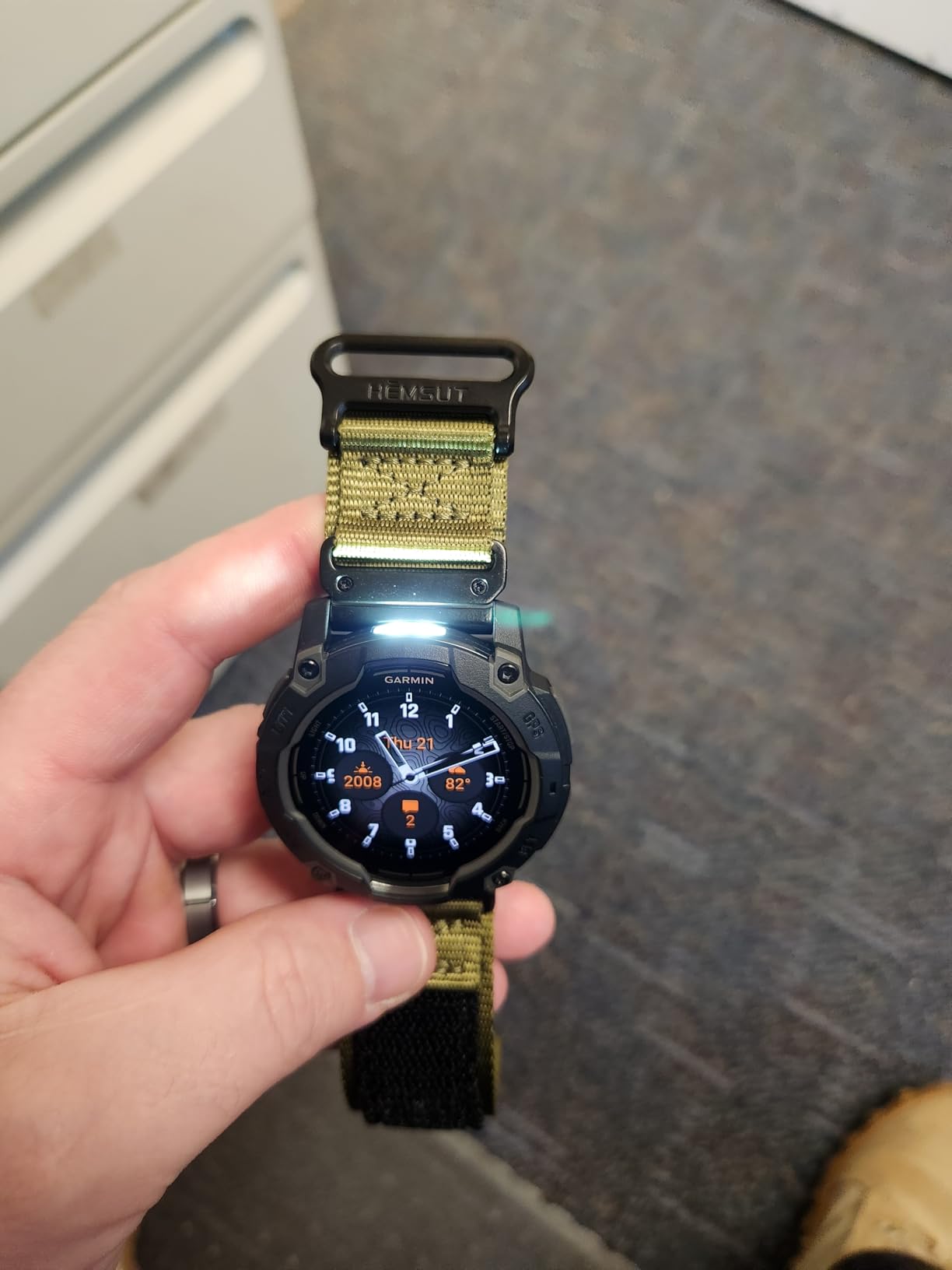 Garmin Instinct 3 45mm, AMOLED Display, Rugged Outdoor GPS Smartwatch, Metal-Reinforced Bezel, Built-in Flashlight, Up to 18 Days of Battery Life, Black customer photo 2